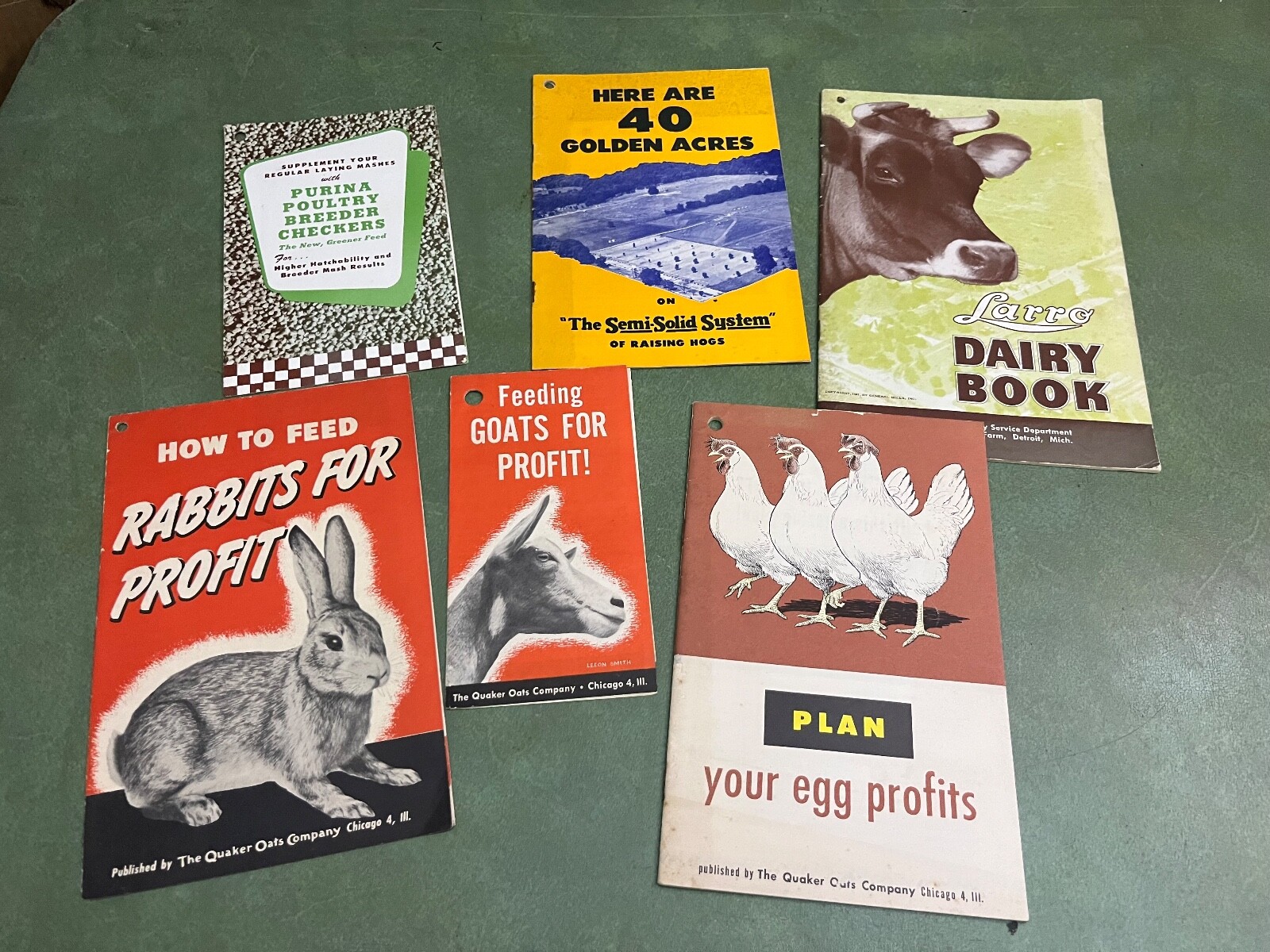 Lot Of Original Brochures On Raising Farm Animals Purina Quaker Oats Larro