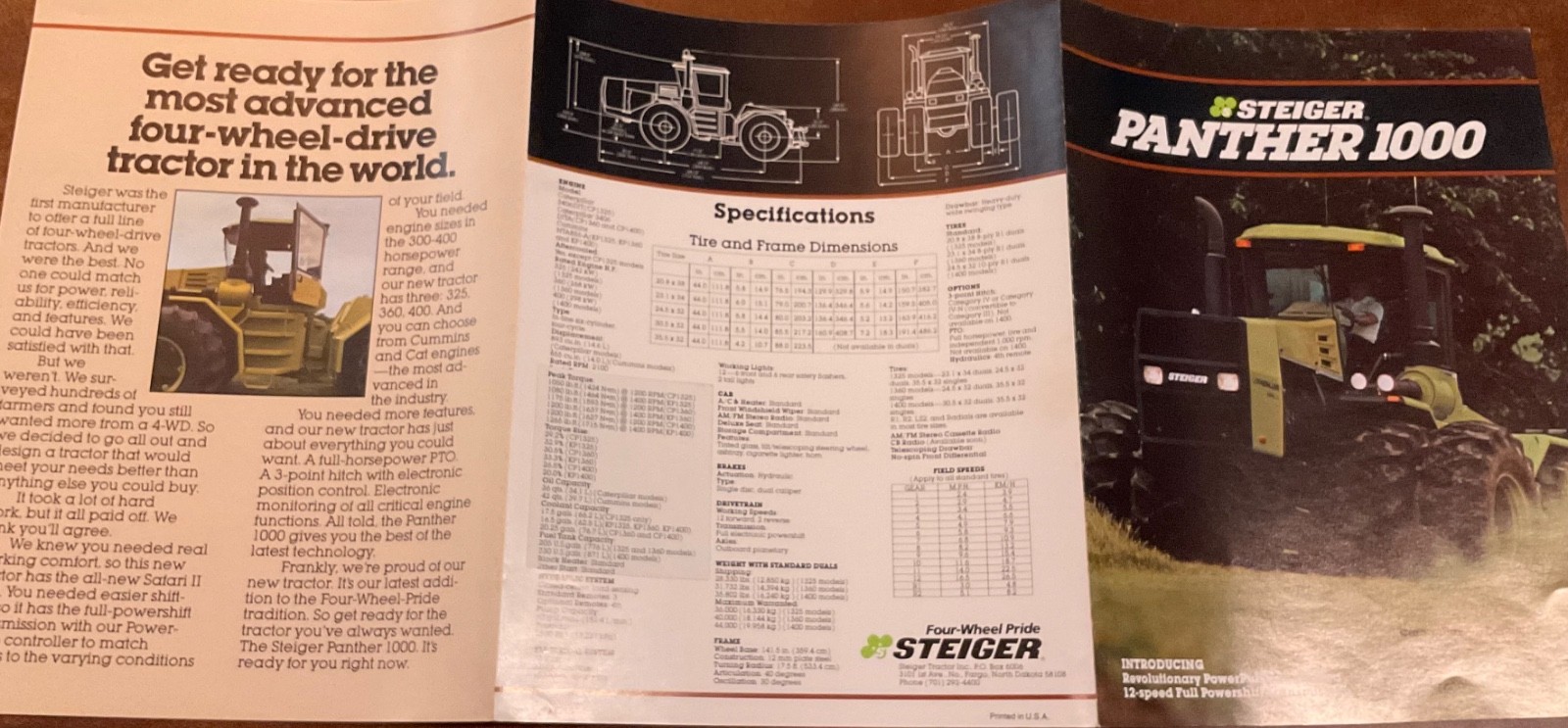 Steiger Panther 1000 Tractor Brochure 289/882/35-1. Caterpillar; Cummins Powered