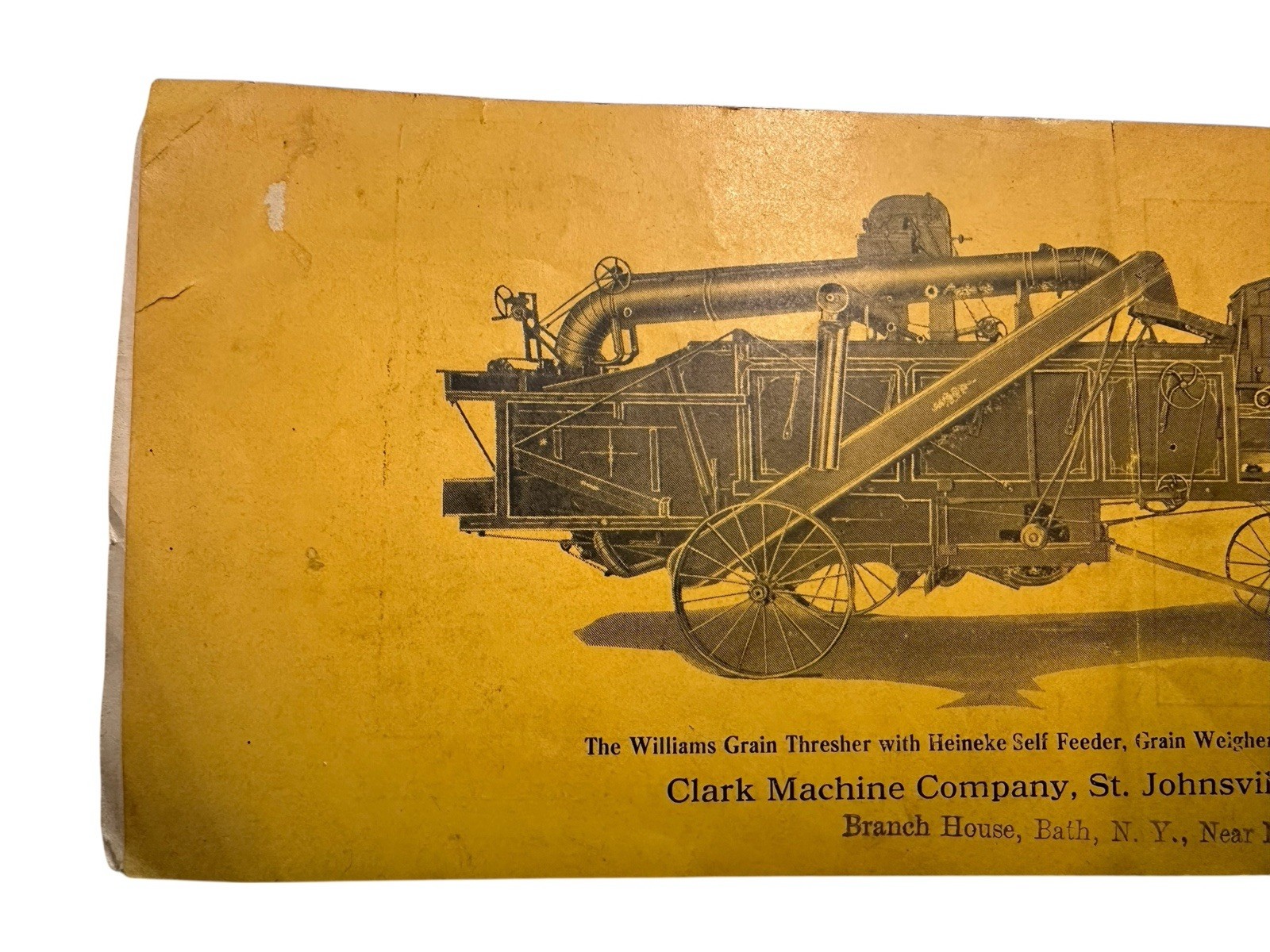Antique Williams Grain Thresher Brochure Clark Machine Co NY Farm Machinery