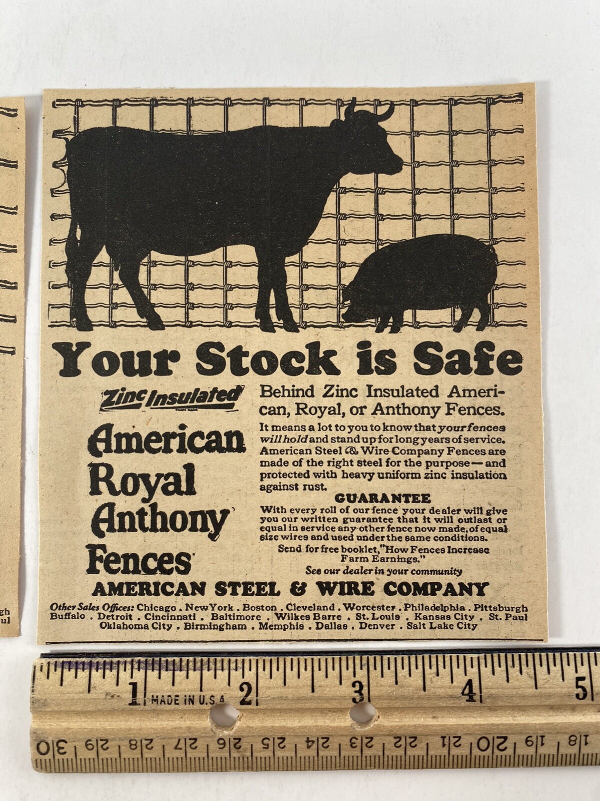 1927 American Royal Anthony Fences Steel Wire Co Vintage Print Ads Pig Farming