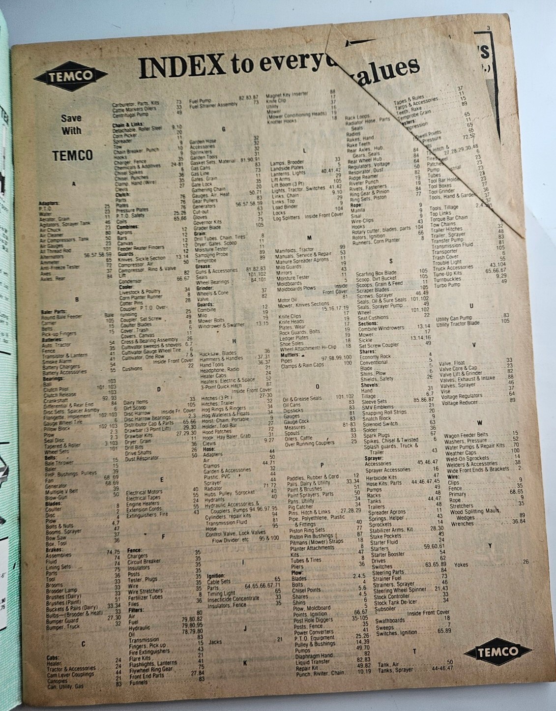1980 Temco Tractor Parts Catalog Brusnahans