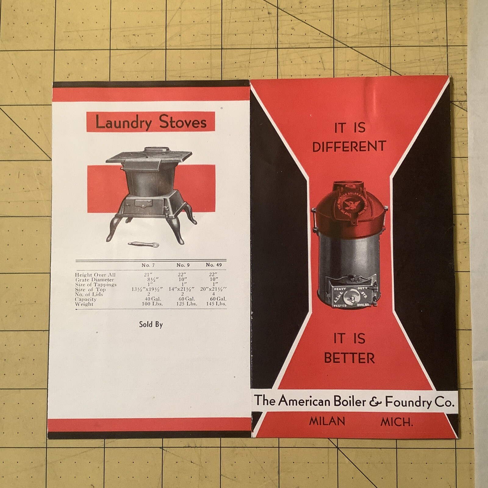 Set Of Two Vintage Brochure + Letter￼ American Boiler￼￼ & Foundry Co. INV-P0539