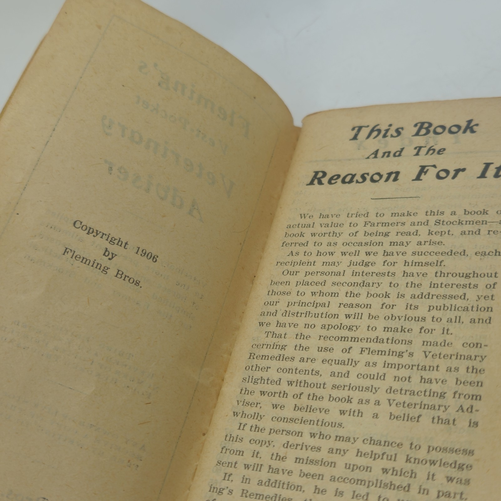 Flemings Vest Pocket Veterinary Advisor Agriculture Advertising Pamphlet 1906
