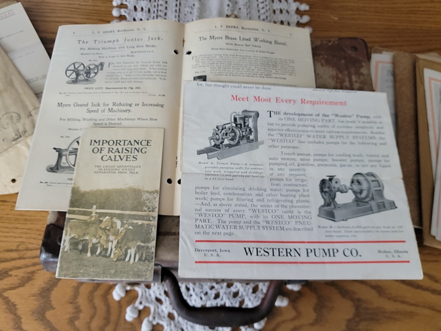 1909 Salesman&rsquo;s Suitcase Farm Dairy Pumps Equipment Cream Separator Pamphlets