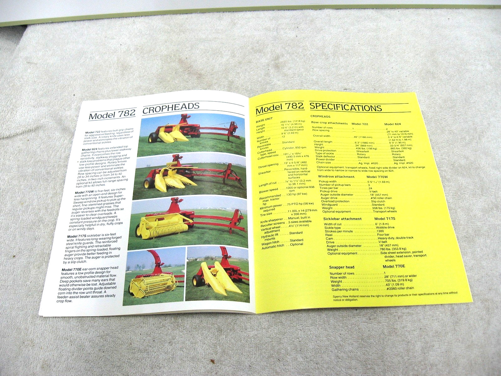 VINTAGE 1984 FORD NEW HOLLAND TRACTOR PULL TYPE FORAGE HARVESTERS BROCHURE