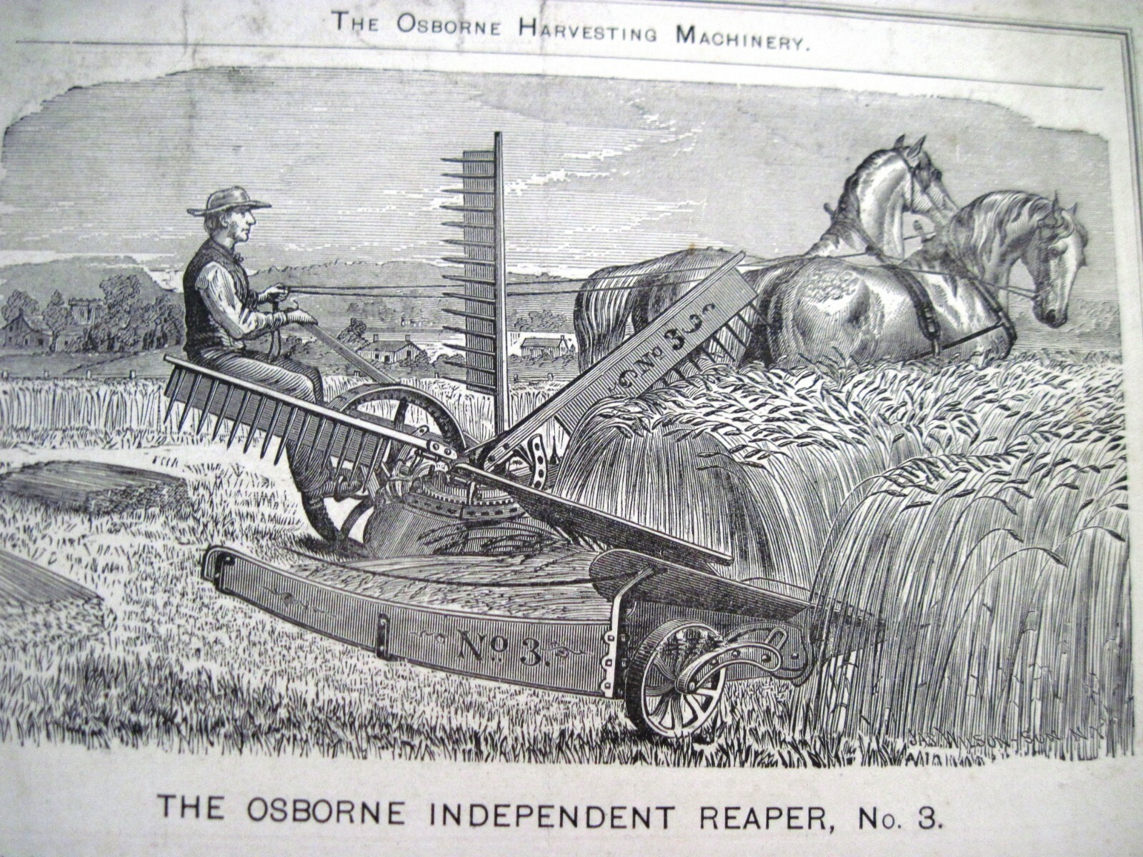1880 Advertising Print for « D.M. Osborne & Co. Harvesting Machinery » *