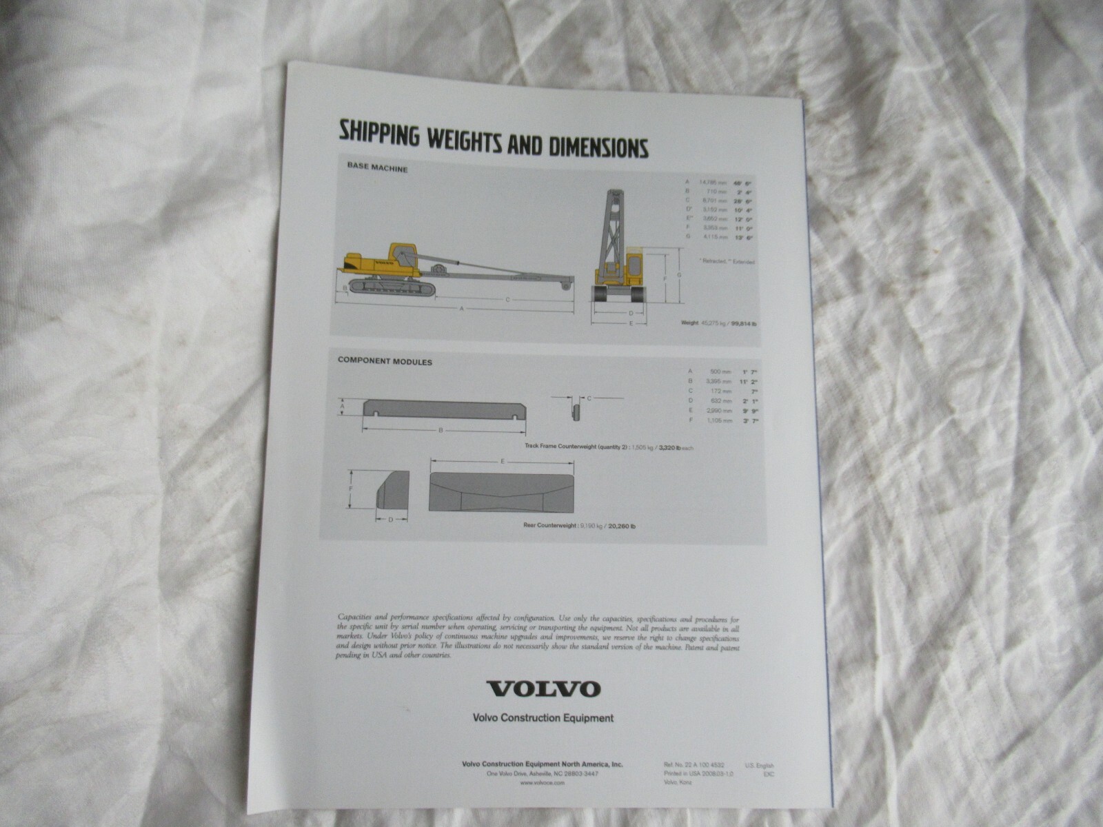Volvo PL4608 pipelayer brochure
