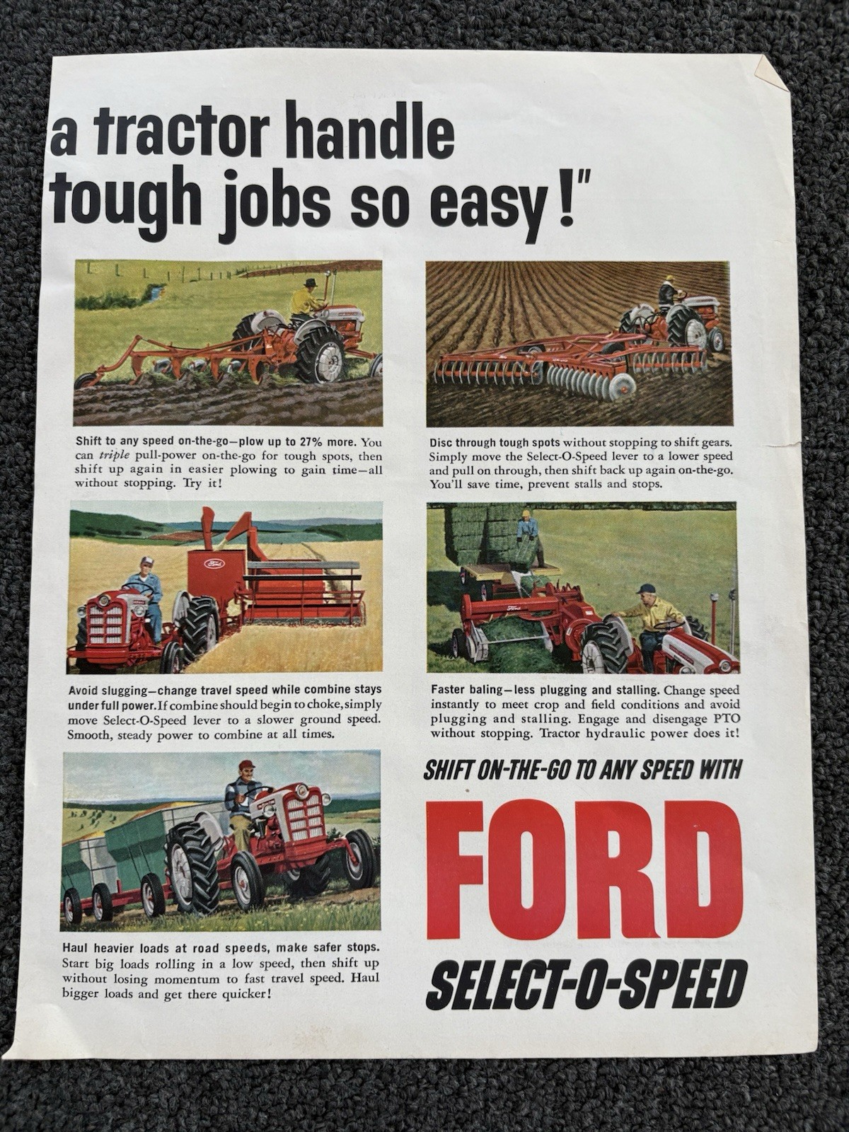 Lot Vintage Tractor Farm Equipment Print Ads 1950s 1960s Ford