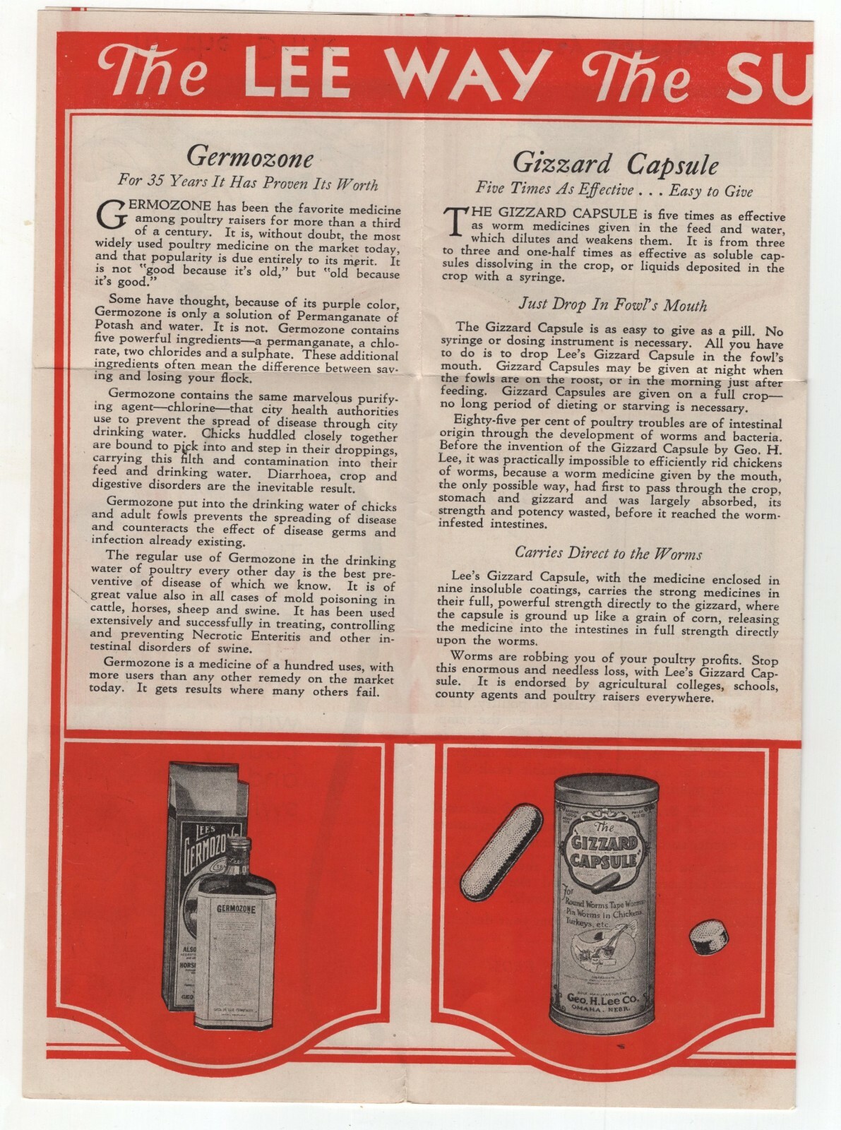 Mid-Century Brochure – « The Lee Way is the Best Way with Poultry and Swine »