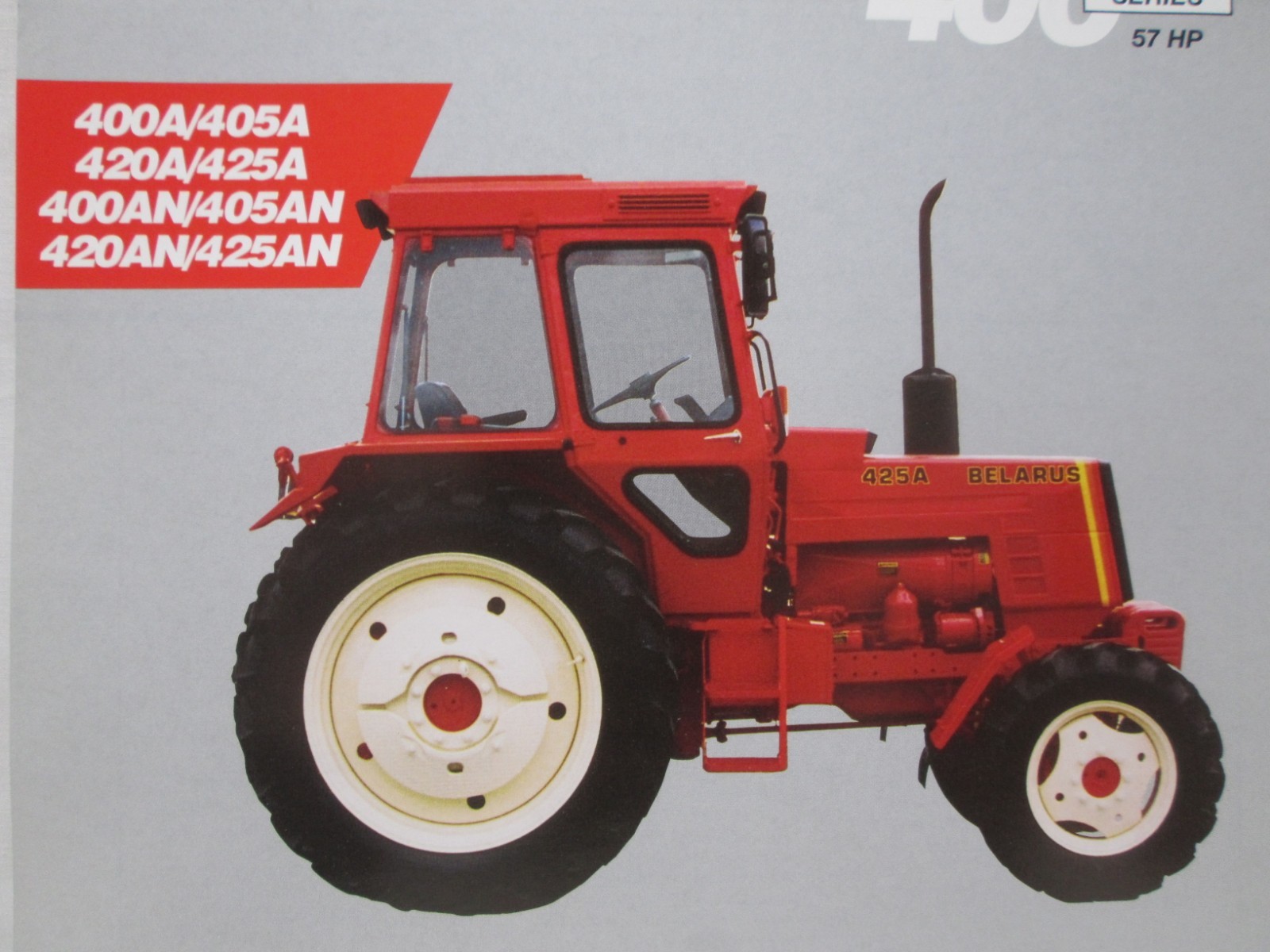 Belarus 400 Series Tractors 57 HP 400A 405A 420A Brochure Specifications 1996