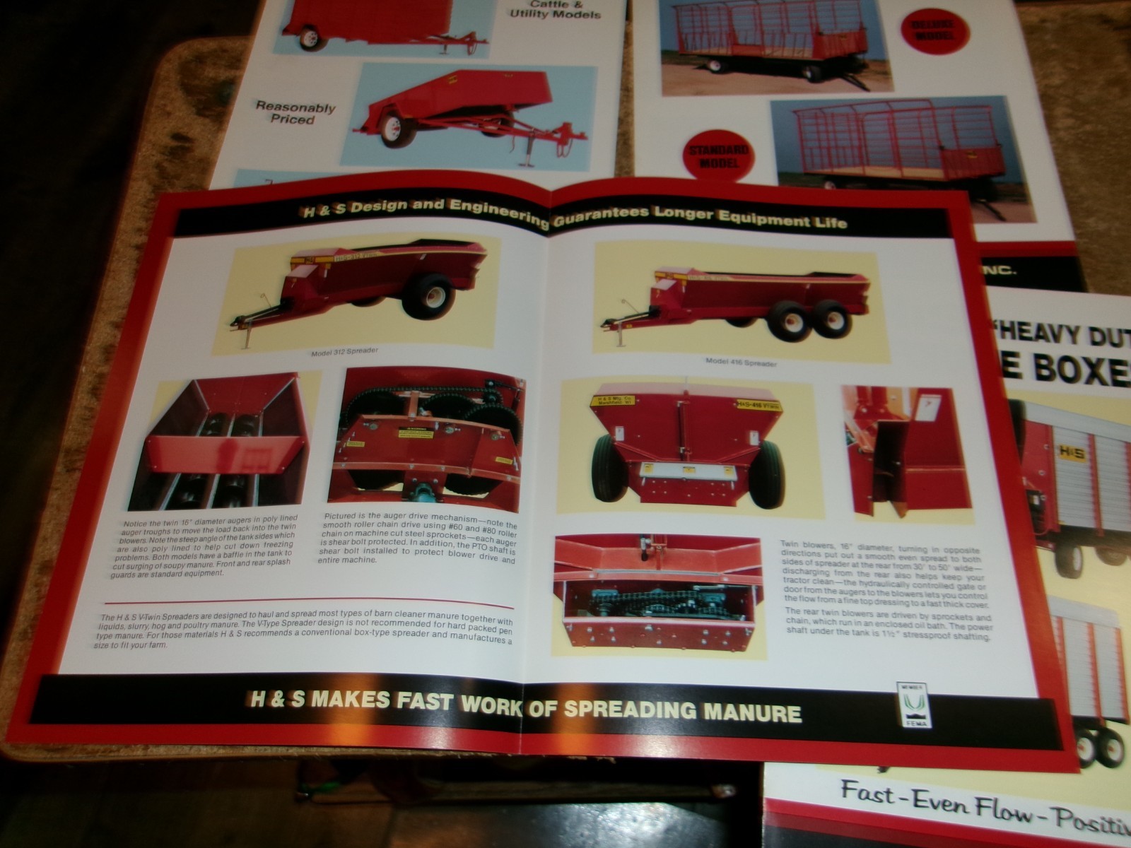 4-lot 1980&rsquo;s-90&rsquo;s H&S equipment 2 page brochures in good shape used