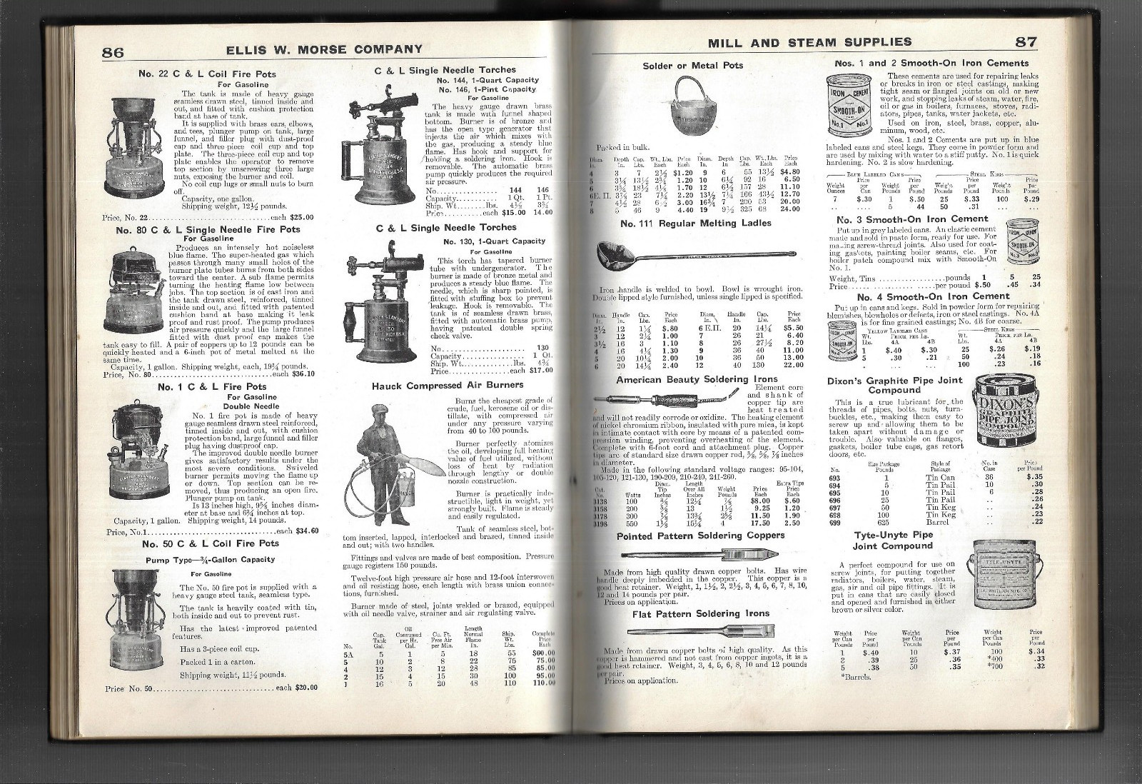 Vintage hc Binghamton NY Catalog ELLIS W. MORSE CO. MILL & STEAM SUPPLIES #25