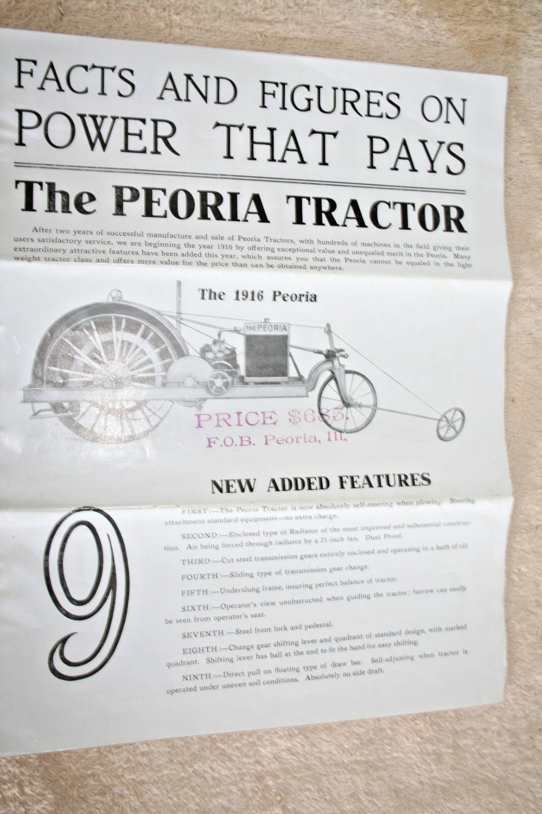 PEORIA TRACTOR CO. BROCHURE 1916