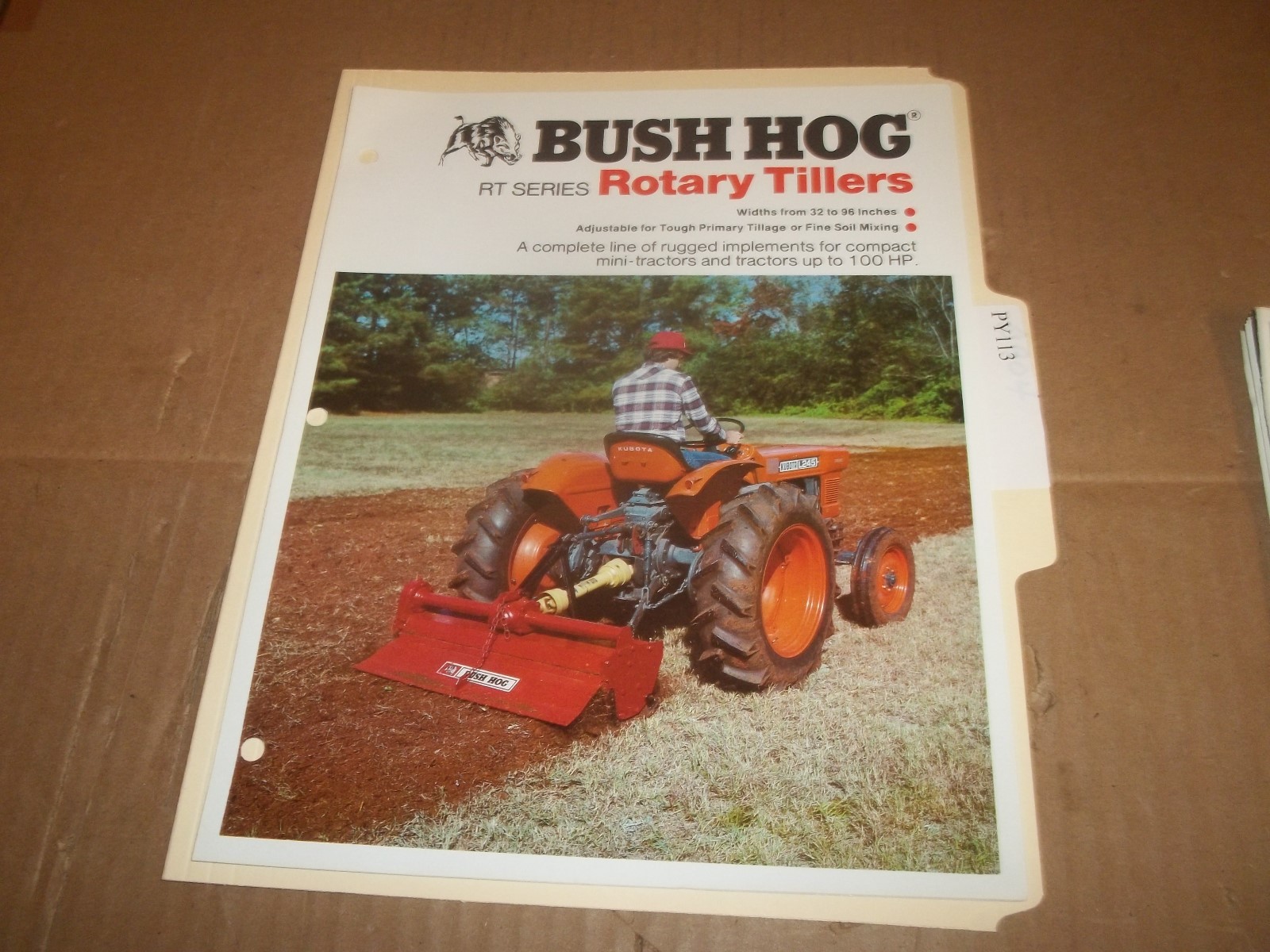 PY113) Bush Hog Sales Brochure 4 Pages – RT Series Rotary Tillers