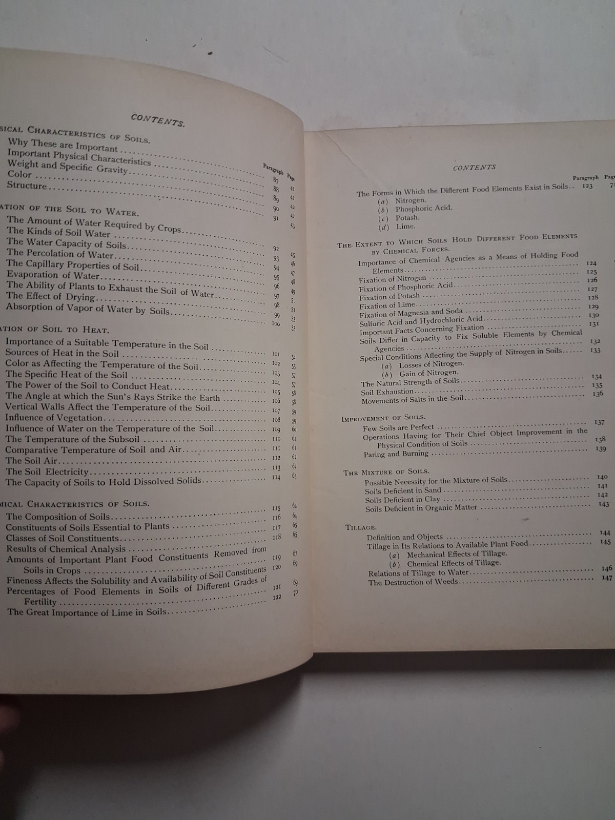 1911 AGRICULTURE Soils Formation TILLAGE DRAINAGE IRRIGATION Brooks