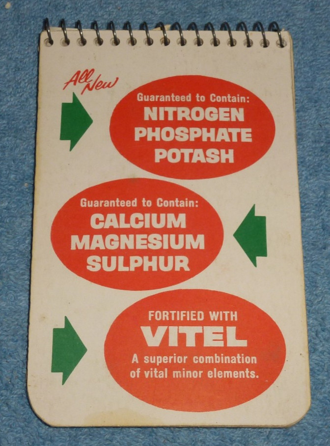Vtg 1960 Virginia-Carolina Chemical Corp Harvest King Fertilizer Pocket Notebook