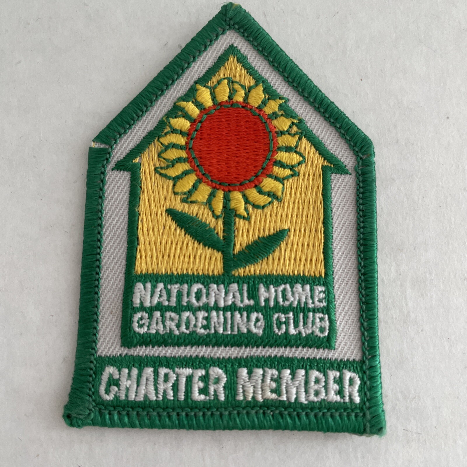 National Home Gardening Club Charter Member Embroidered Patch Sunflower NEW
