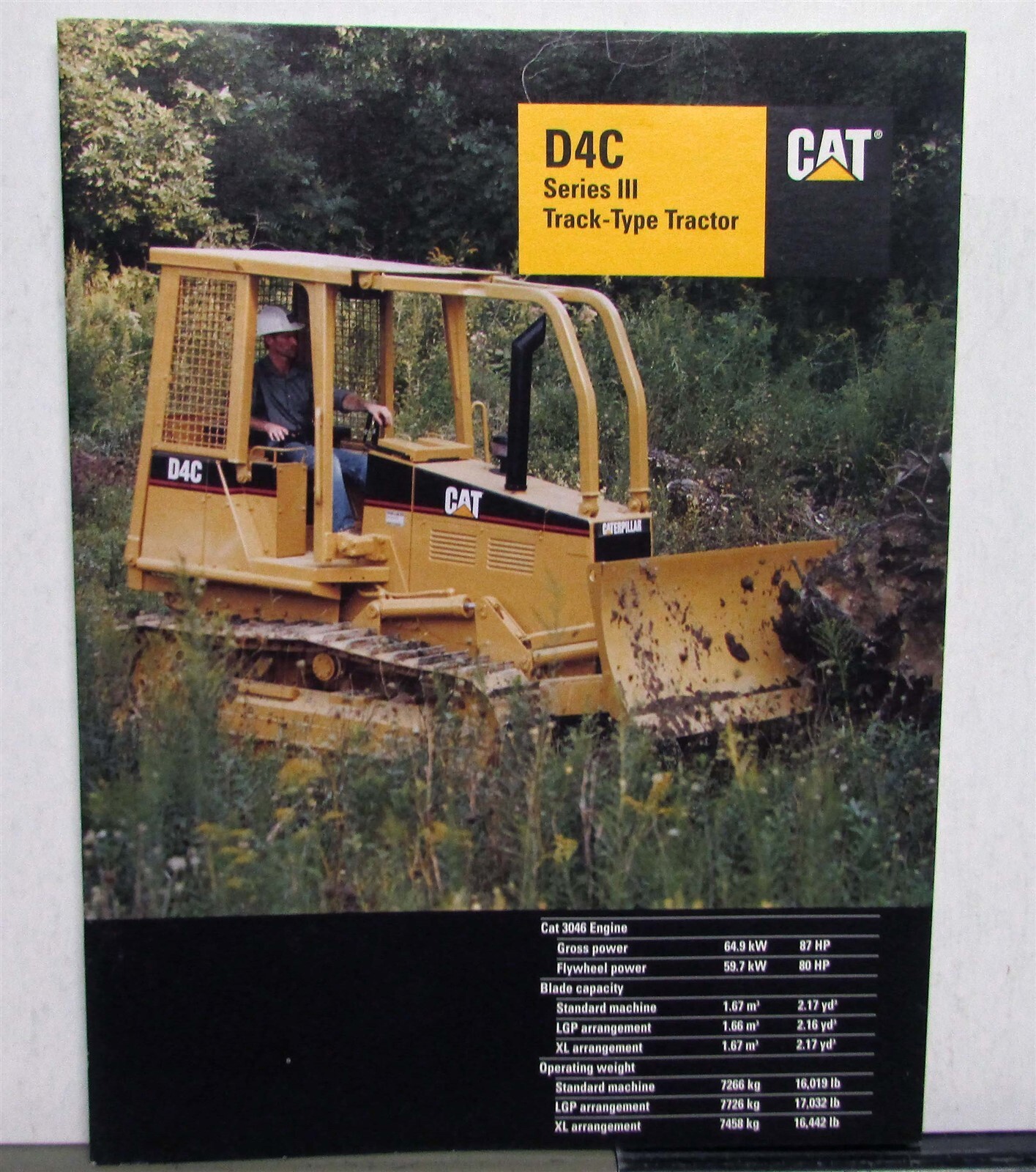 1995 Caterpillar D4C Series III Track Type Tractor Construction Sales Brochure