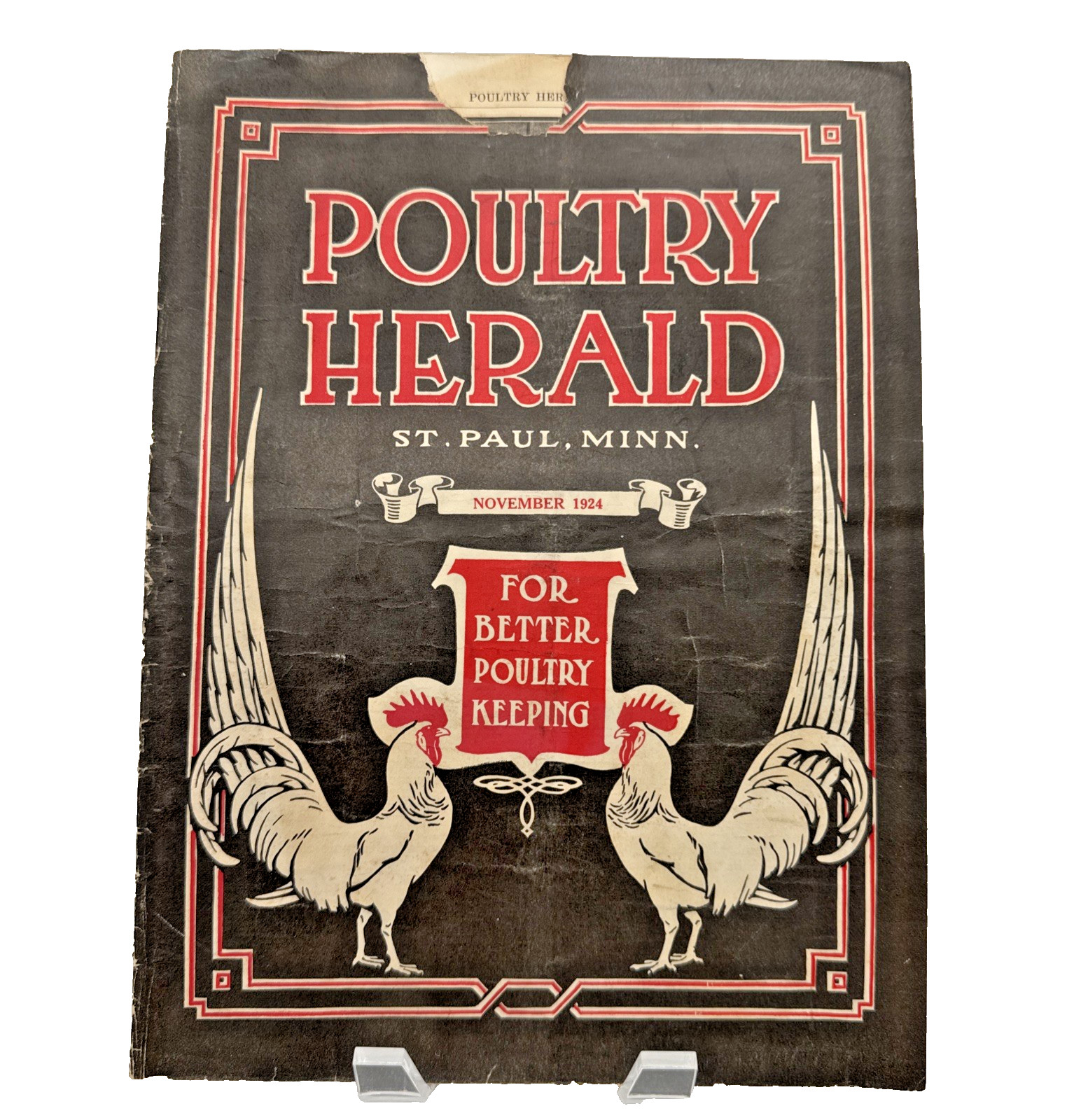 1924 Poultry Herald Magazine St Paul MN Farm Chickens Rooster Ads Vintage