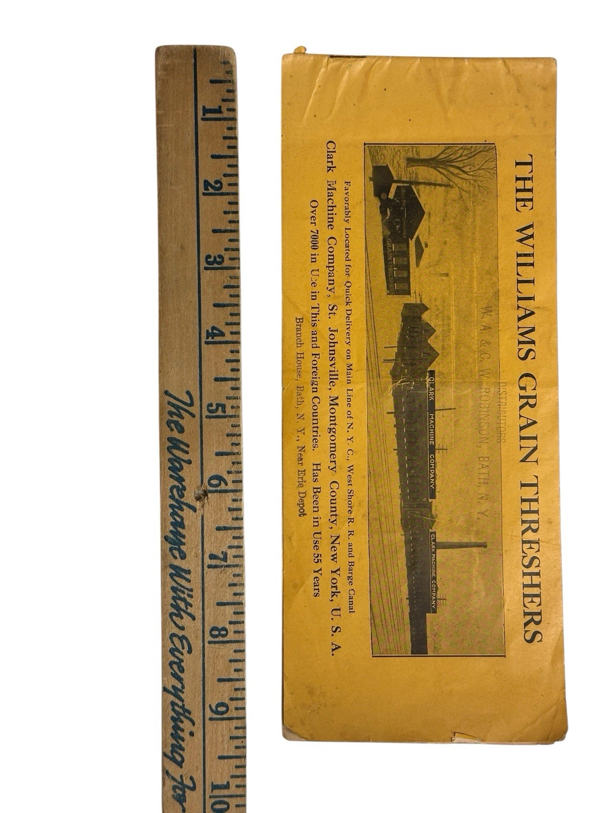 Antique Williams Grain Thresher Brochure Clark Machine Co NY Farm Machinery