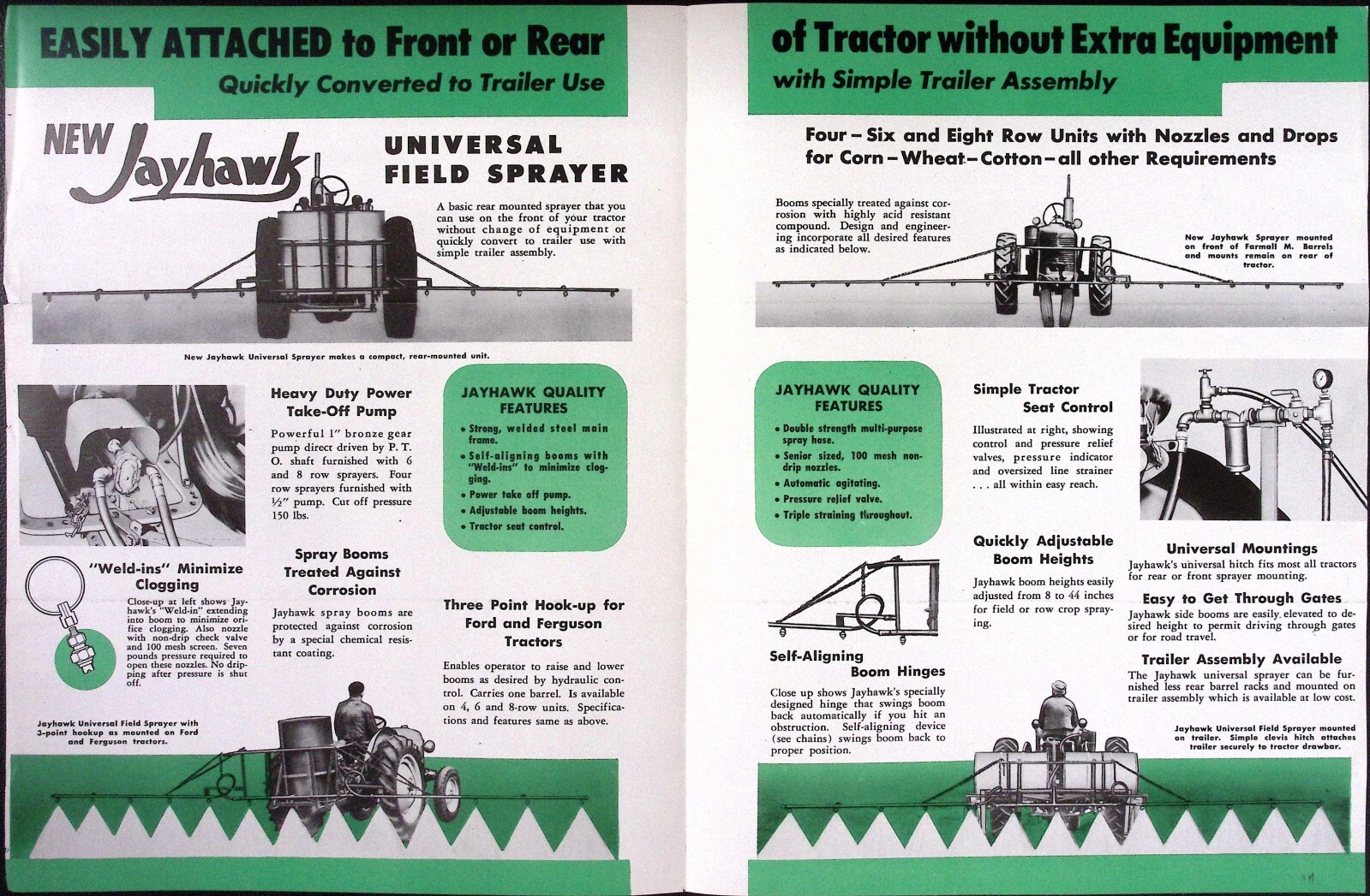 1953 Jayhawk Universal Feed Sprayer for Tractors Dealer Brochure Wyatt Mfg Co