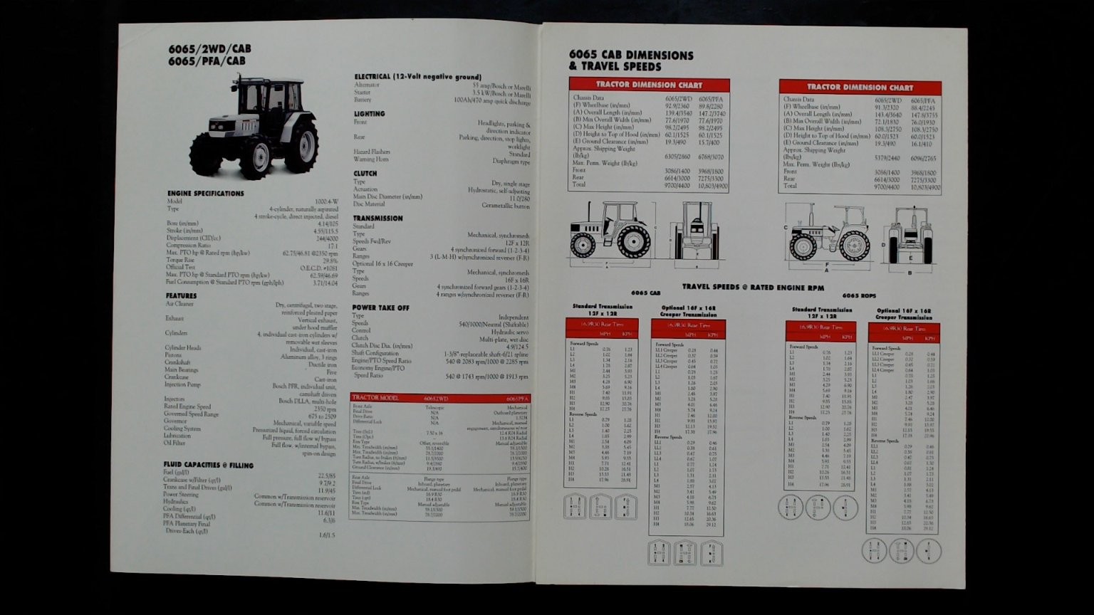 White 6065 Series Tractors Brochure Vintage Agricultural Advertising
