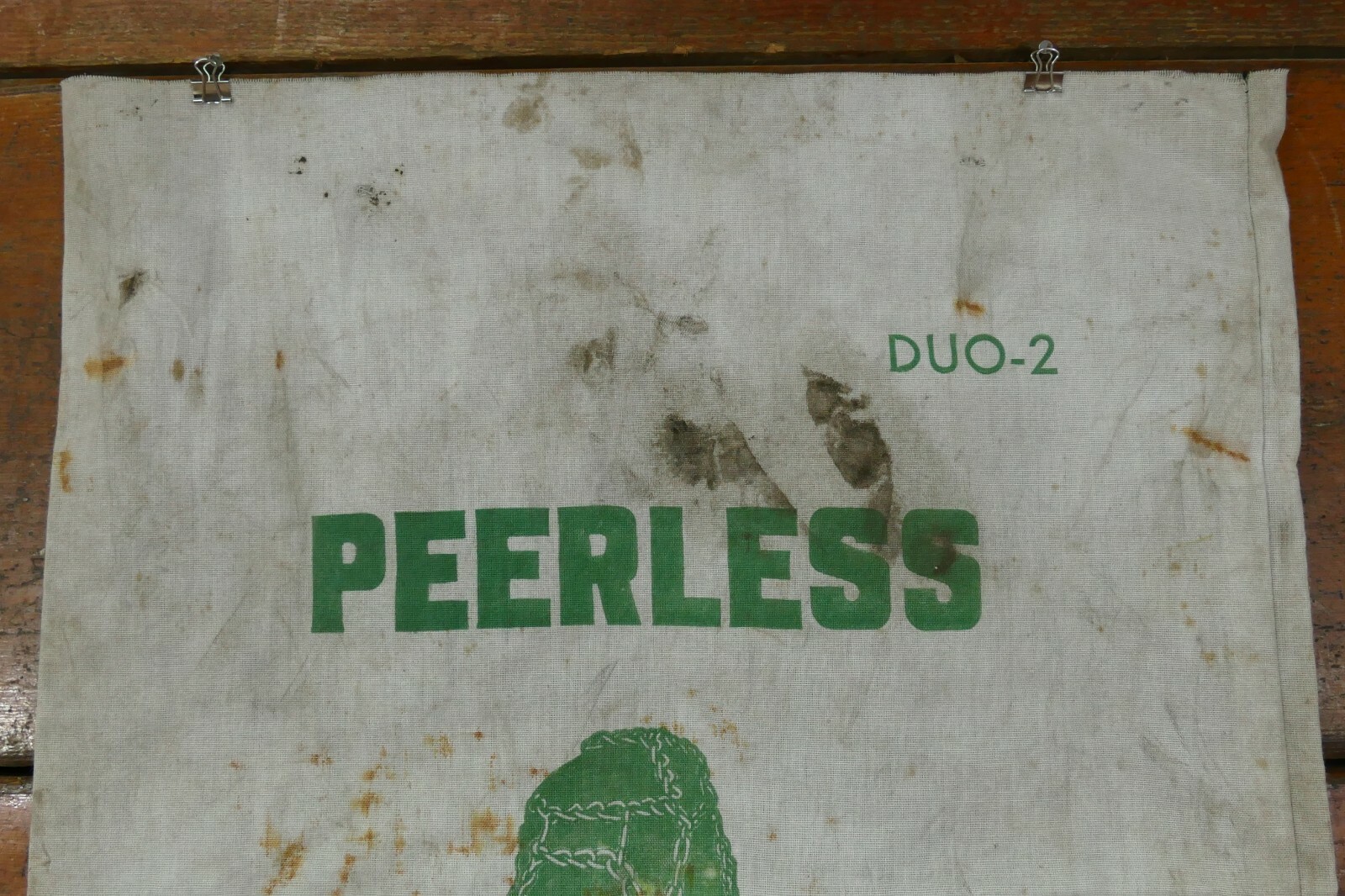 Vintage Peerless Duo Trac Tractor Chains Advertising Cloth Bag Winona Minnesota