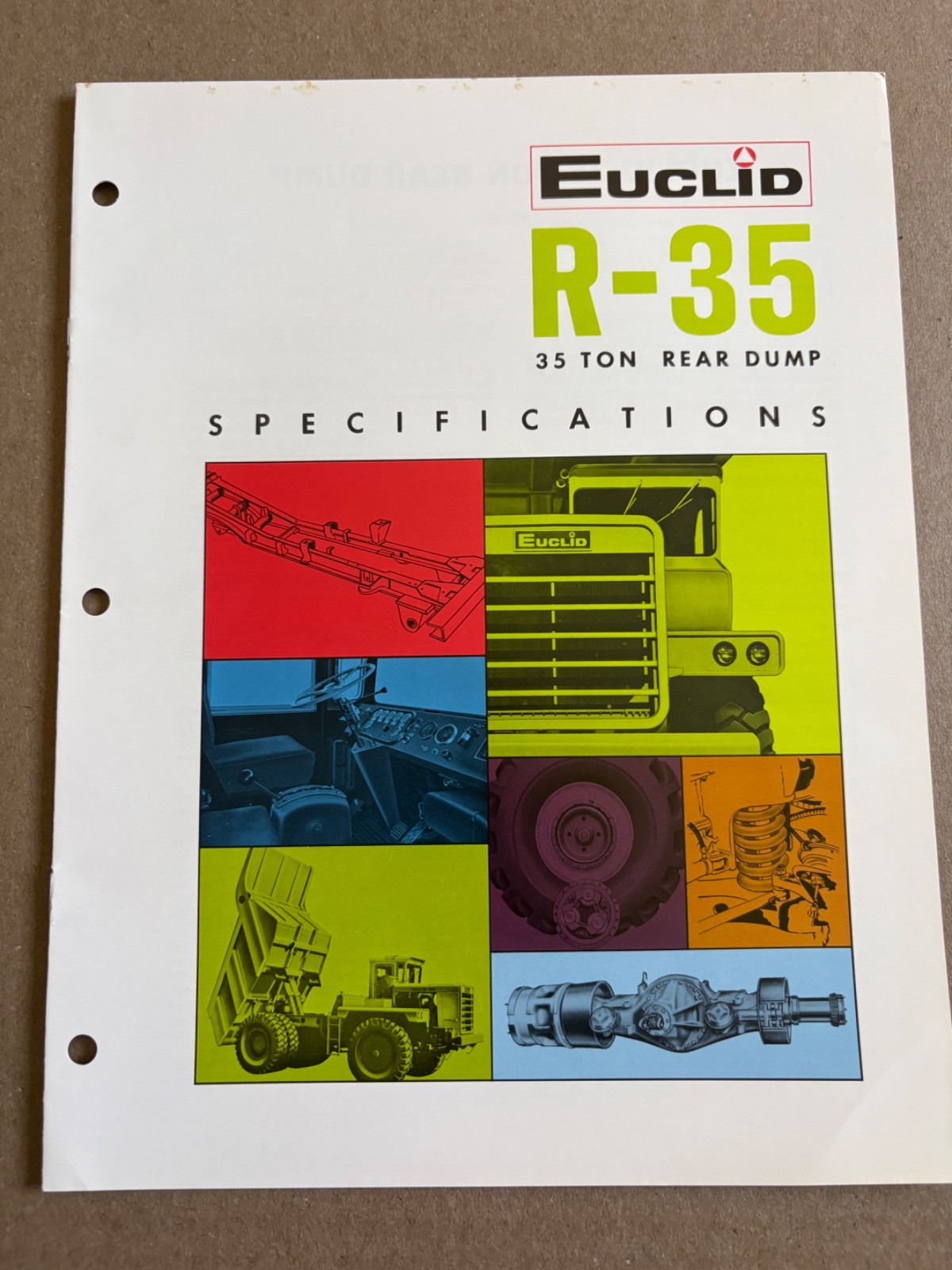 Vintage Terex GM R-35 35 Ton Dump Truck Specifications Sales Brochure