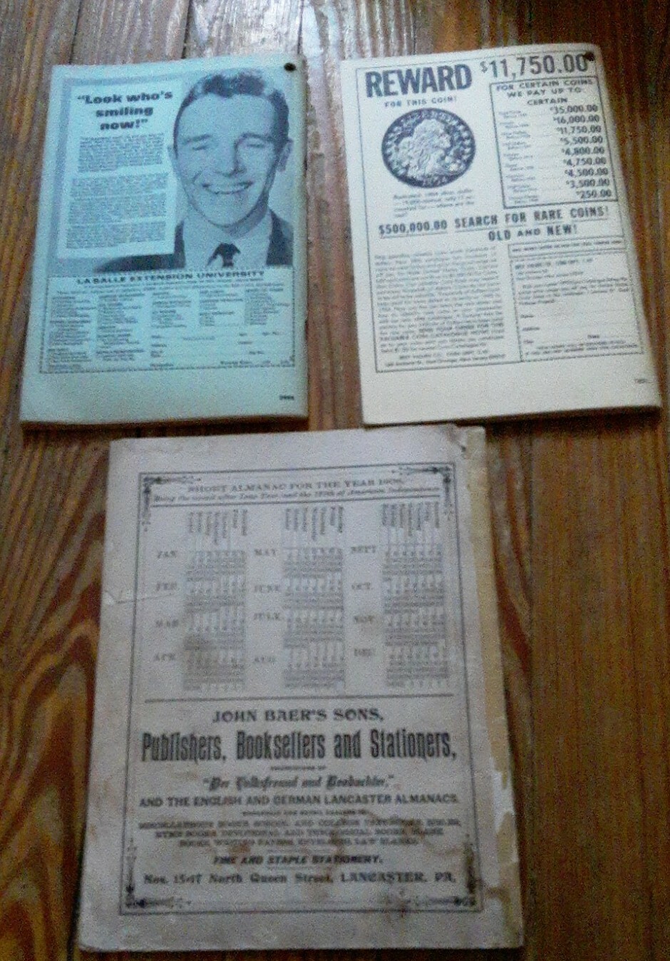 1969, 1970 & 1906 Baer&rsquo;s Agricultural Almanacs lot of 3