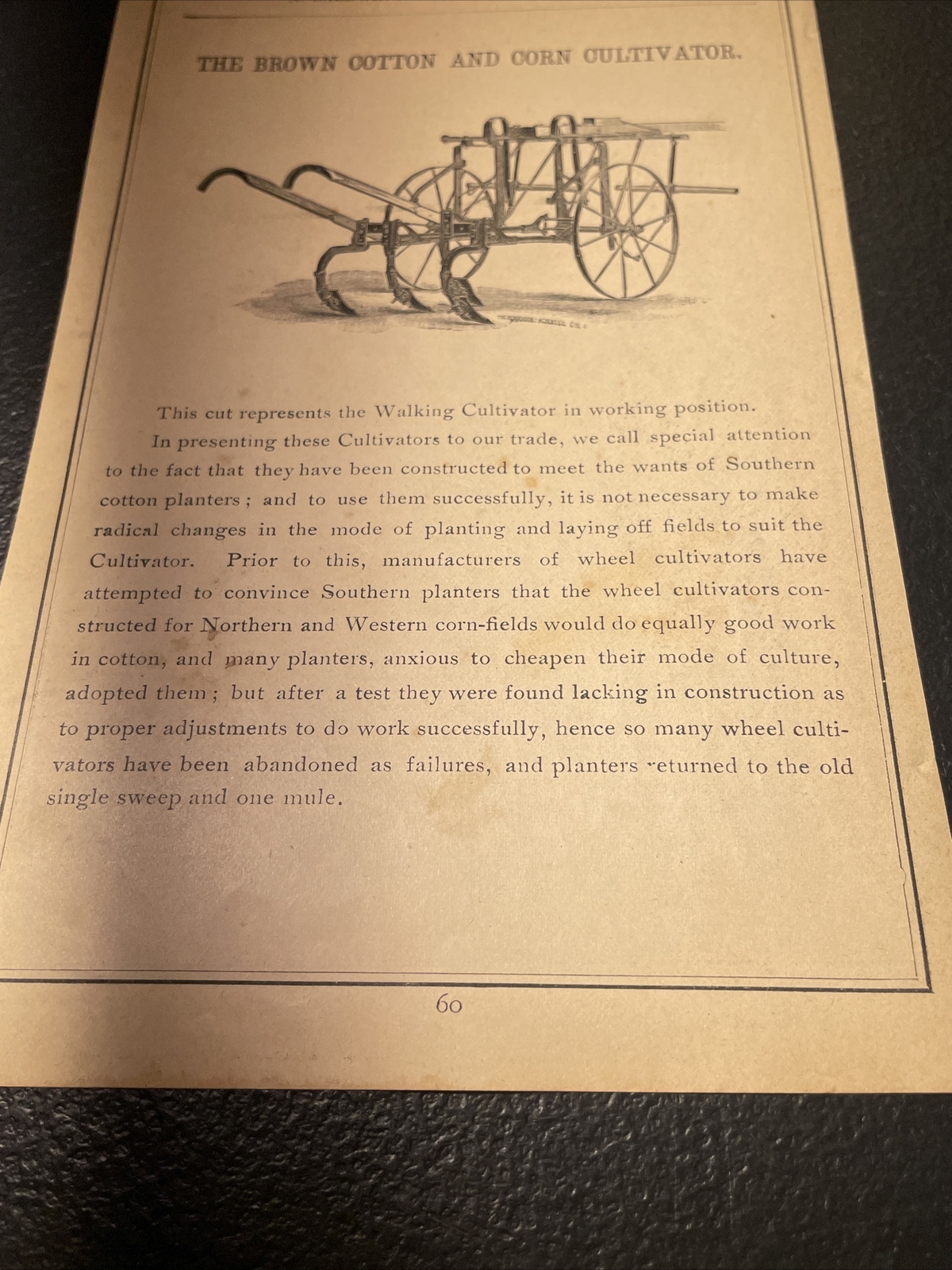 1891 Baldwin – Brown Cotton & Corn Cultivator Farm Advertising – New Orleans