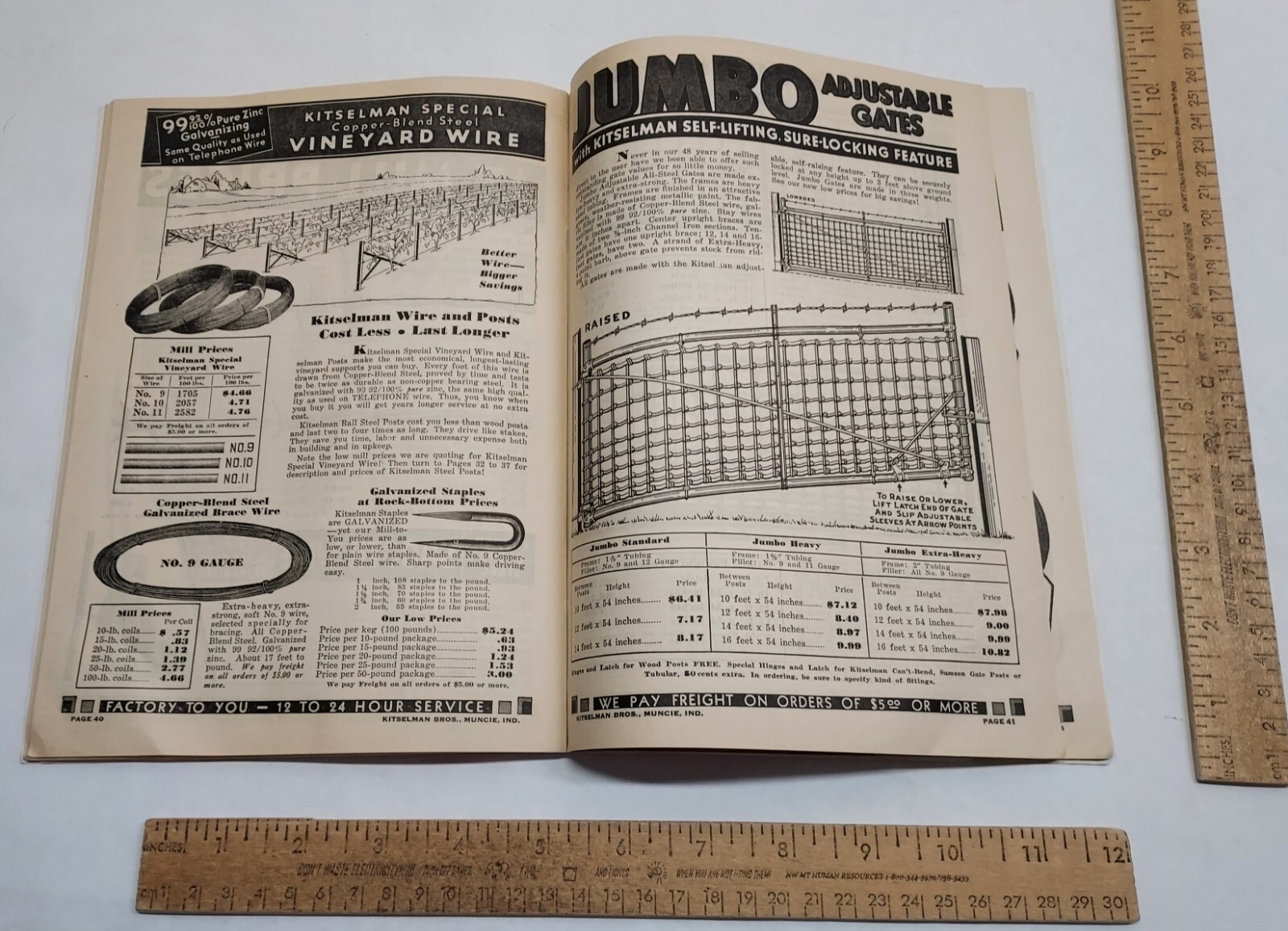 1931 – CATALOG – KITSELMAN BROS. – Fencing / Wire – listing #7378