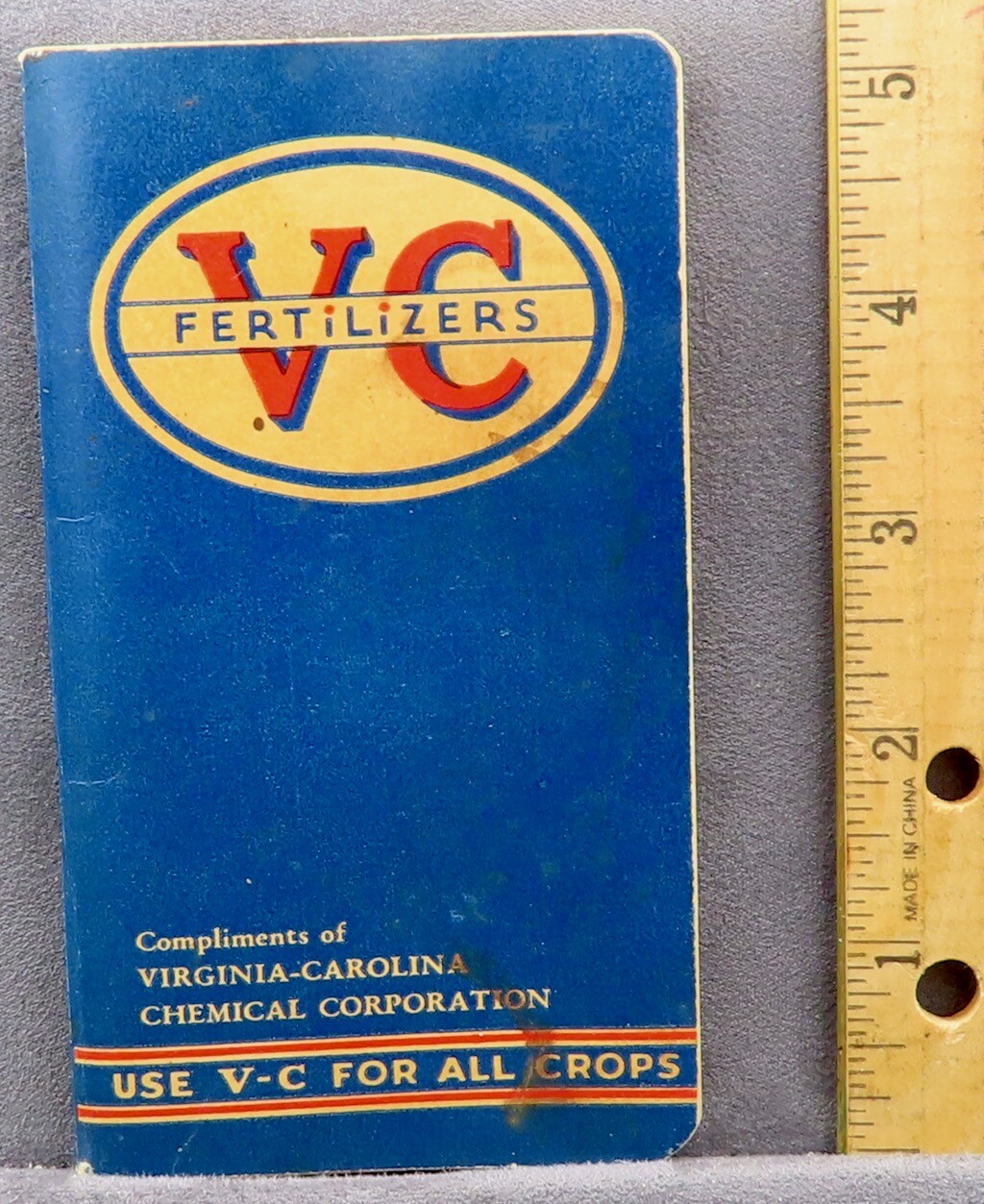 VC FERTILIZERS Amherst Junction Wisconsin Note Book Pad 1938