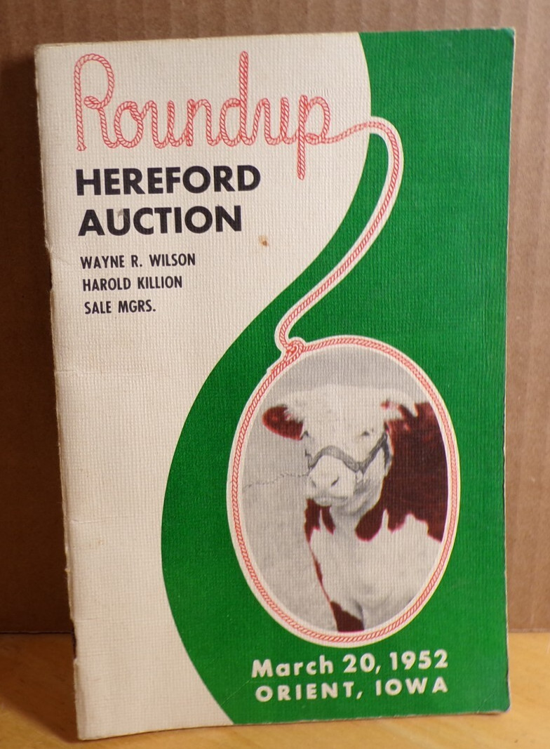 1952 Mar 20 Hereford Auction W. Wilson H. Killion Greenfield-Orient Iowa FAMILY?