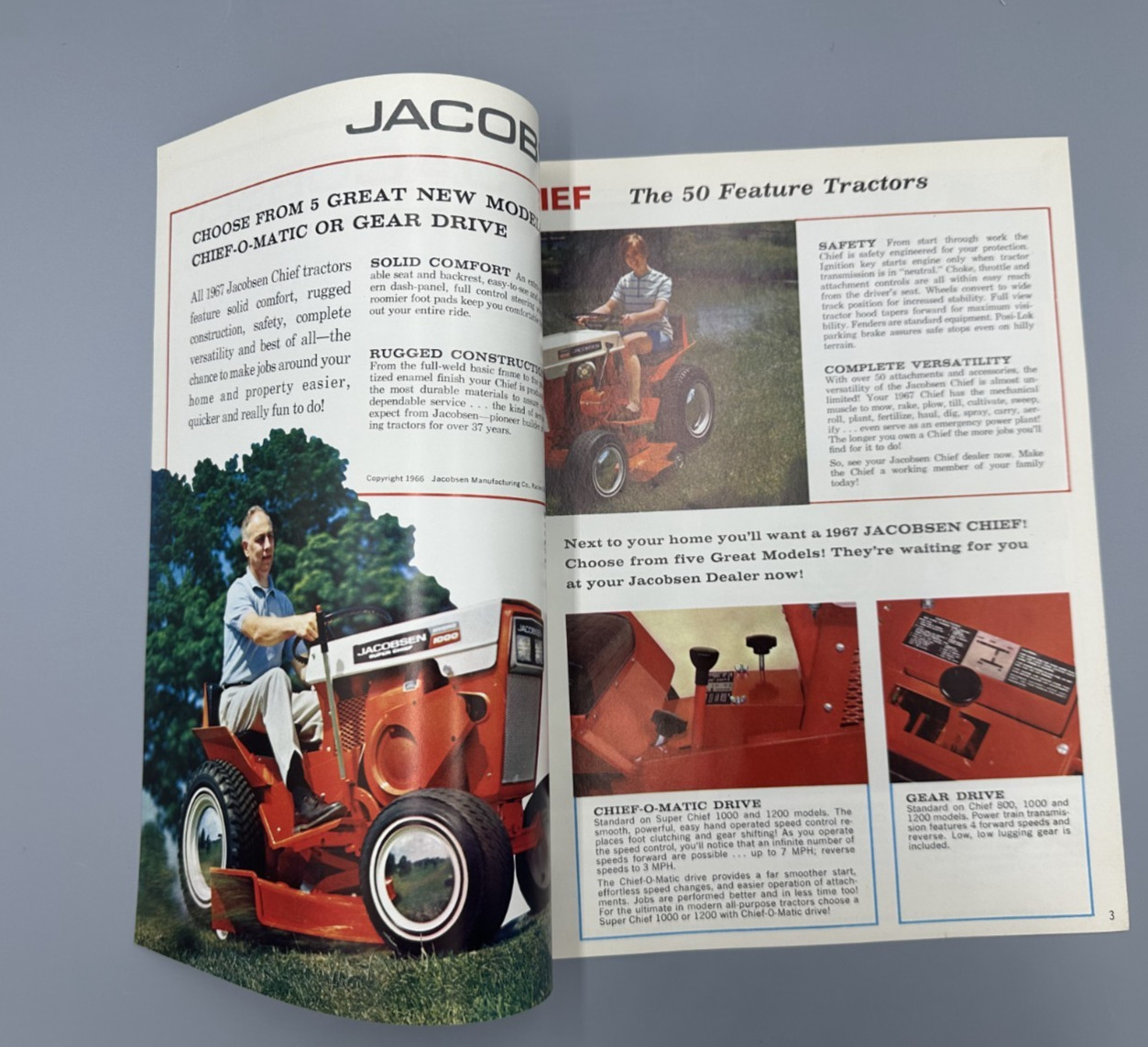 1967 JACOBSEN CHIEF TRACTORS Advertising Brochure LAWN & GARDEN Vintage