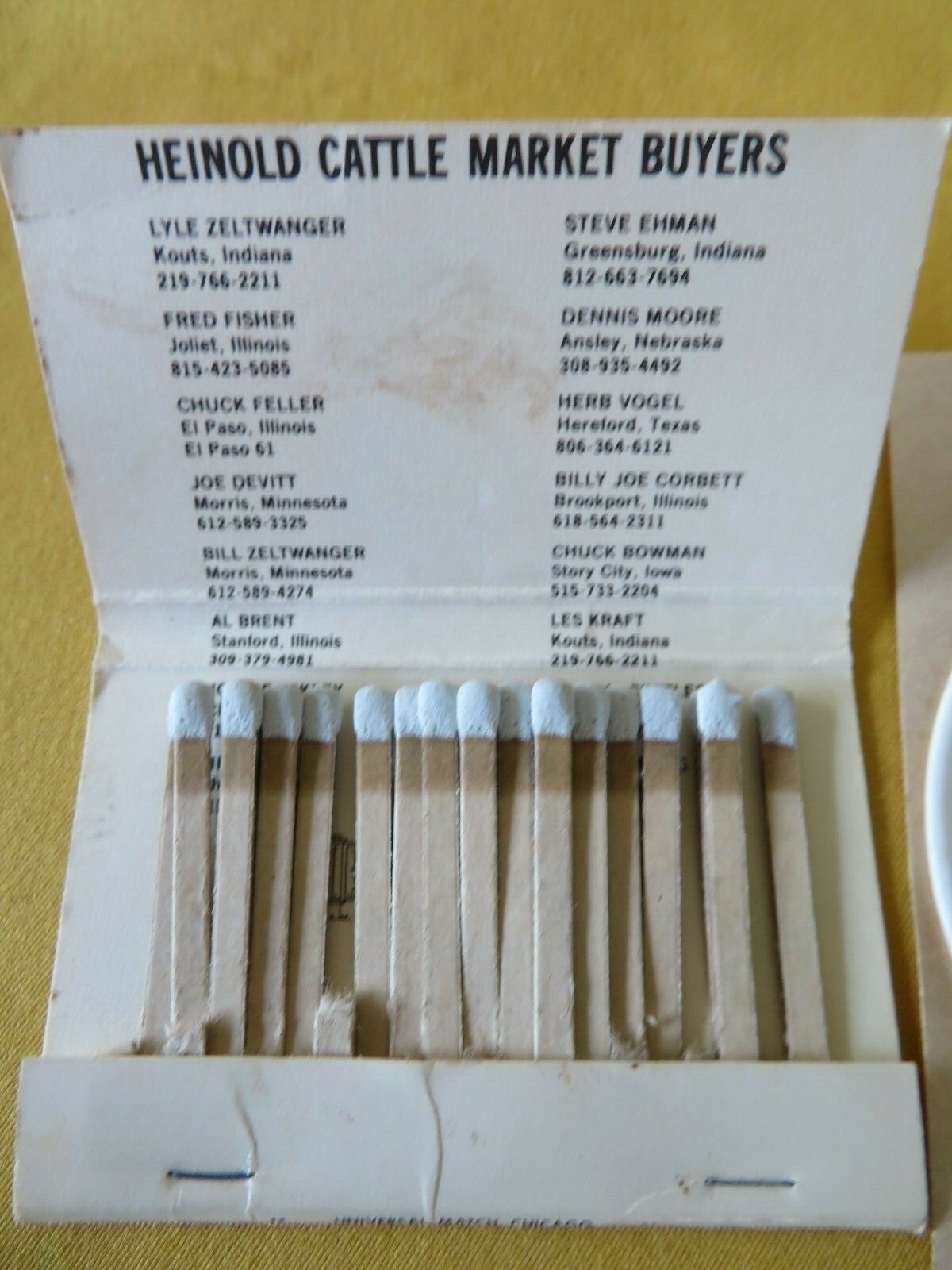 HEINOLD HOG MARKETS Large Matchbook & HOG RACING TEAM Vinyl Sticker ADVERTISING