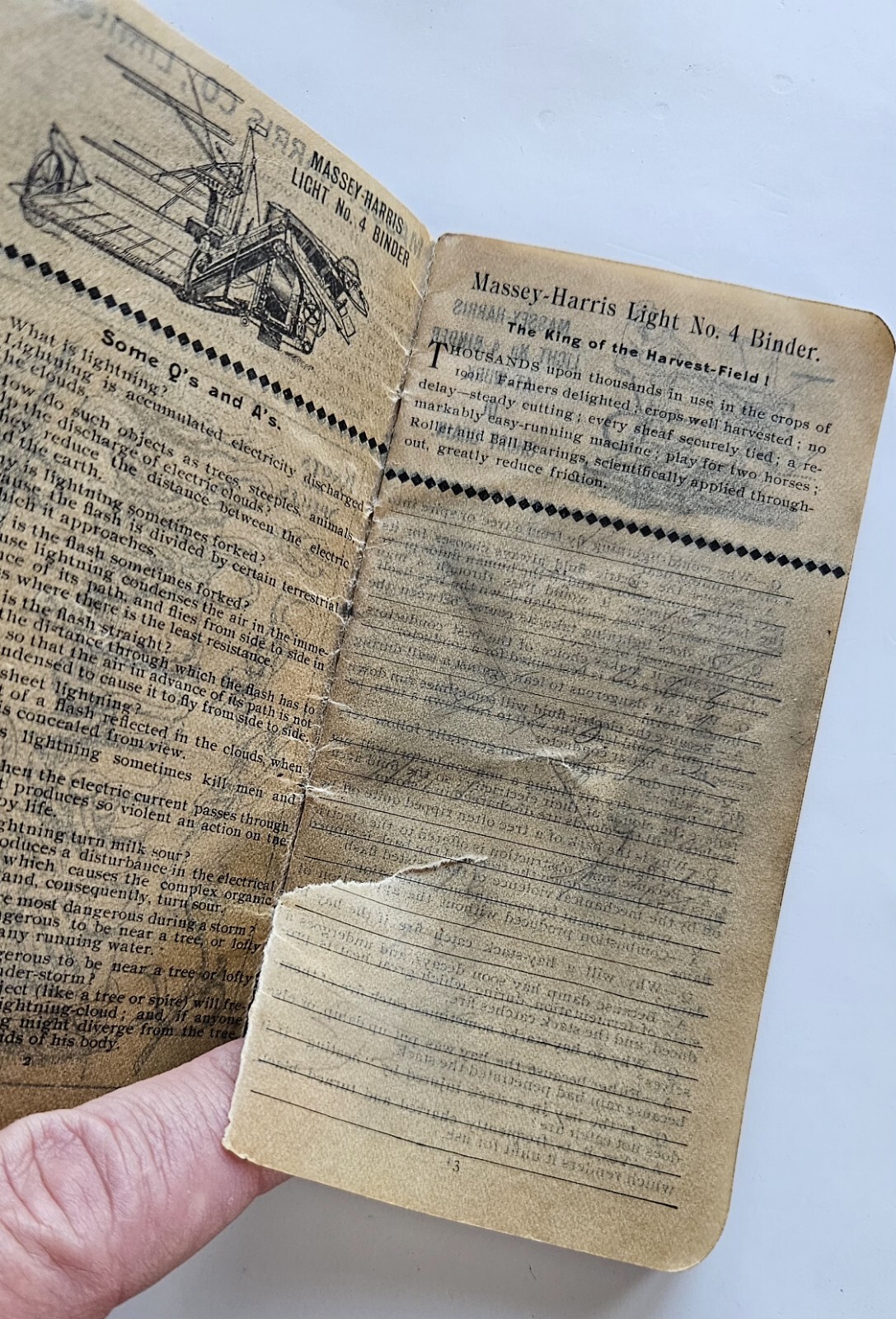 vtg 1904 massey harris pocket compendium booklet