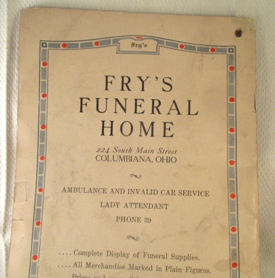 Vintage 1932 HOMESTEAD ALMANAC From THE ADVERTISERS COLUMBIANA OH