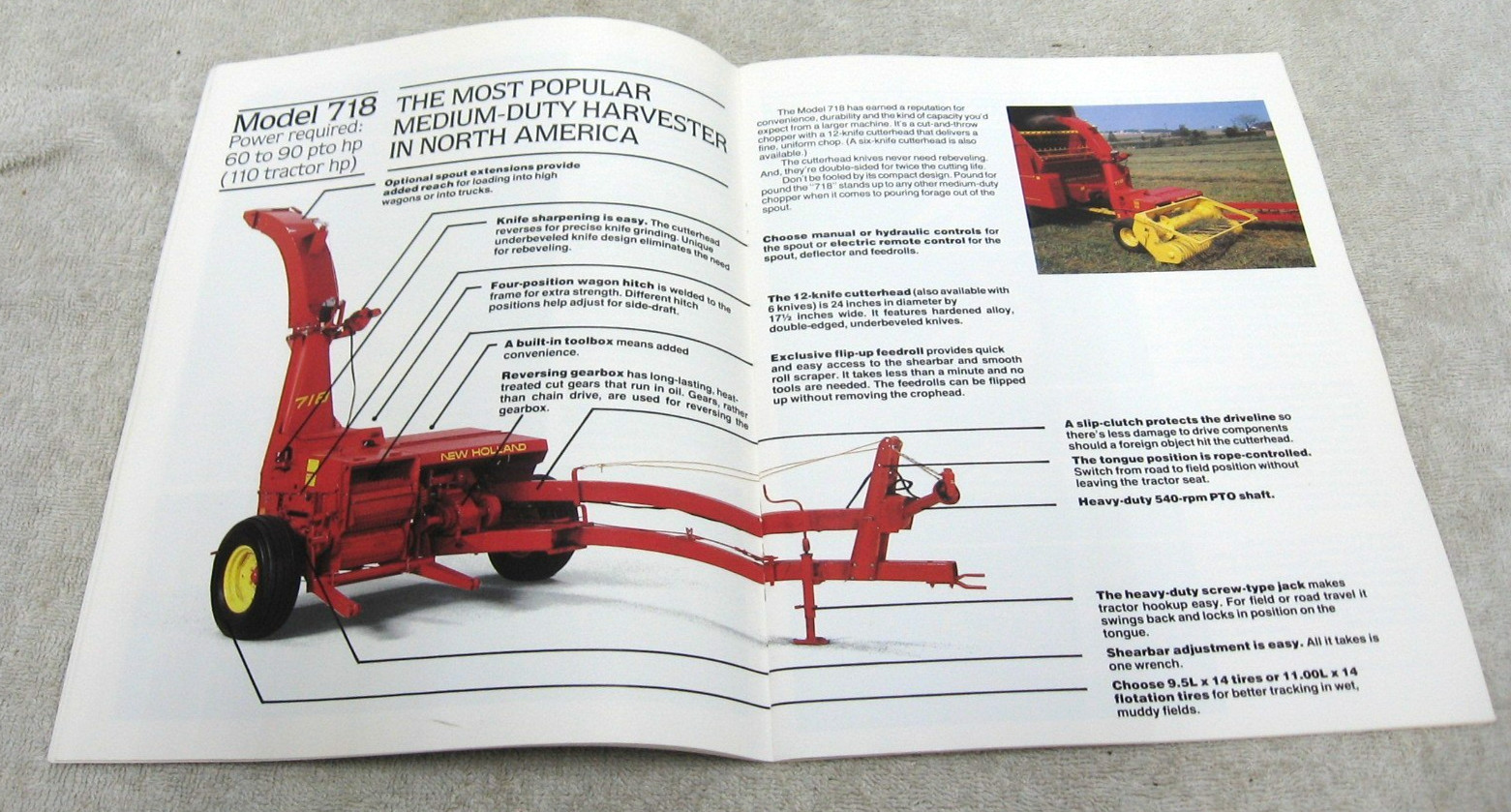 VINTAGE 1984 FORD NEW HOLLAND TRACTOR PULL TYPE FORAGE HARVESTERS BROCHURE
