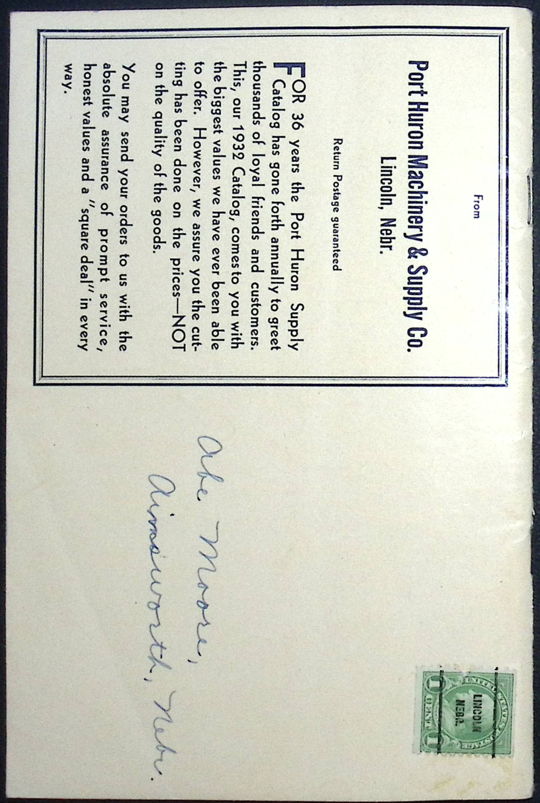 1932 Port Huron Supply Catalog Sawmills Feeders Parts Equipment