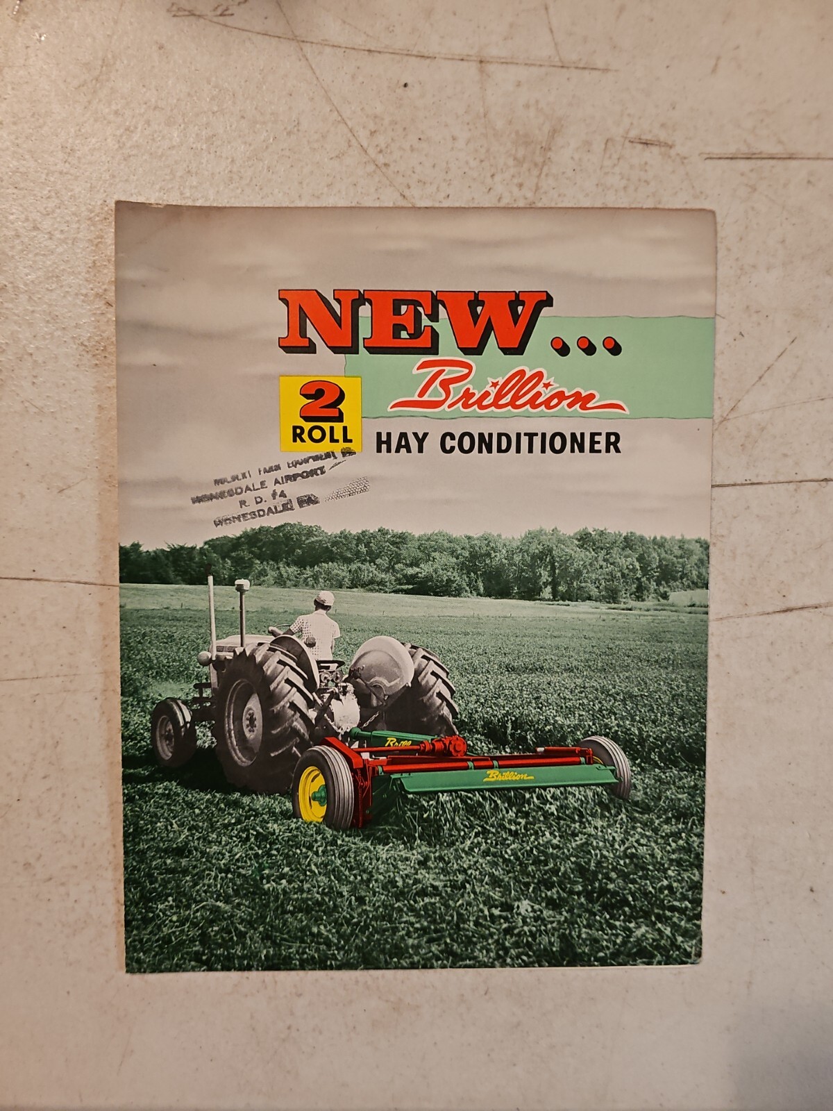 Vintage Brillion 2 Roll Hay Conditioner Advertising Folding Sales Brochure