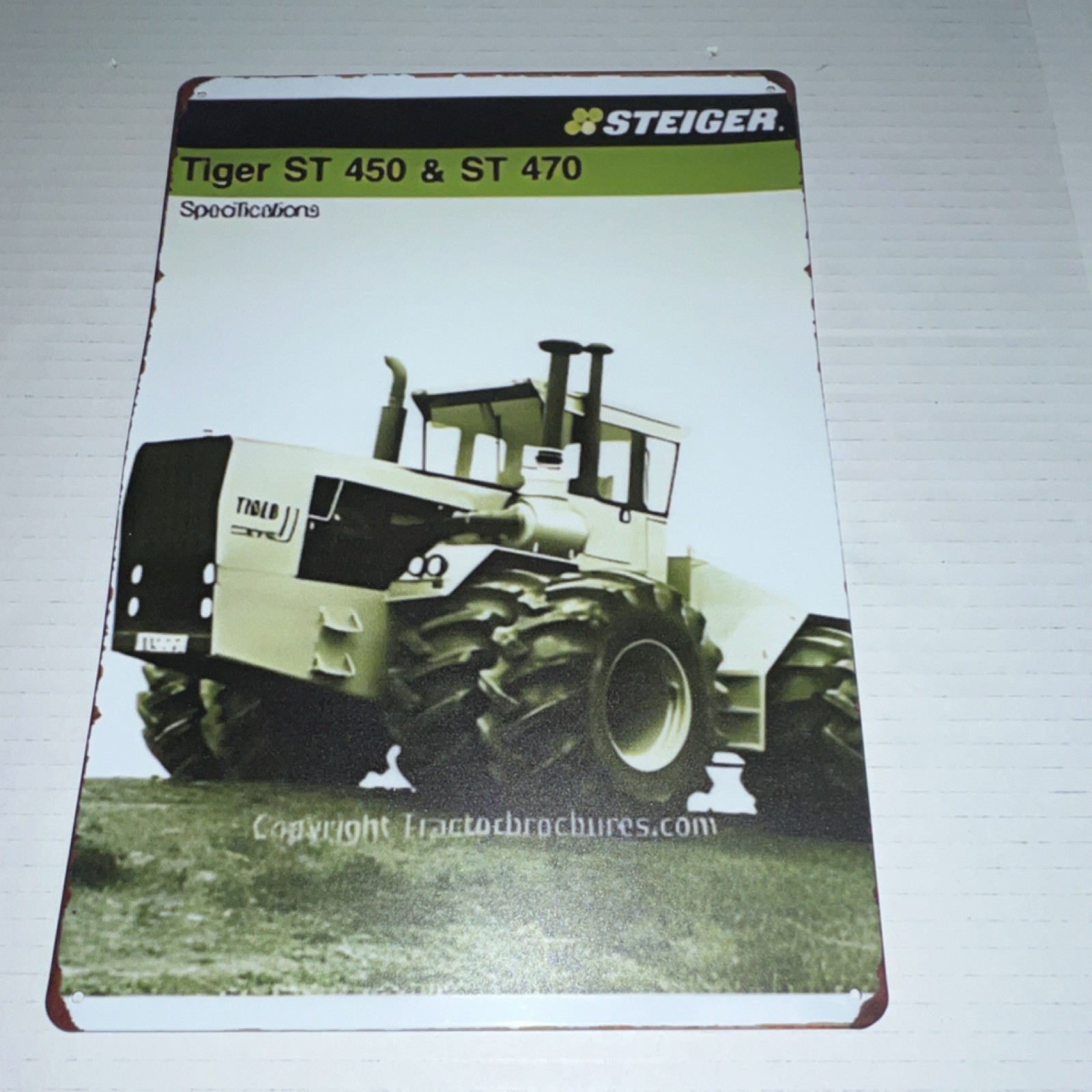 Steiger Tiger ST 450 & ST 470 Metal Sign Agriculture Collectible
