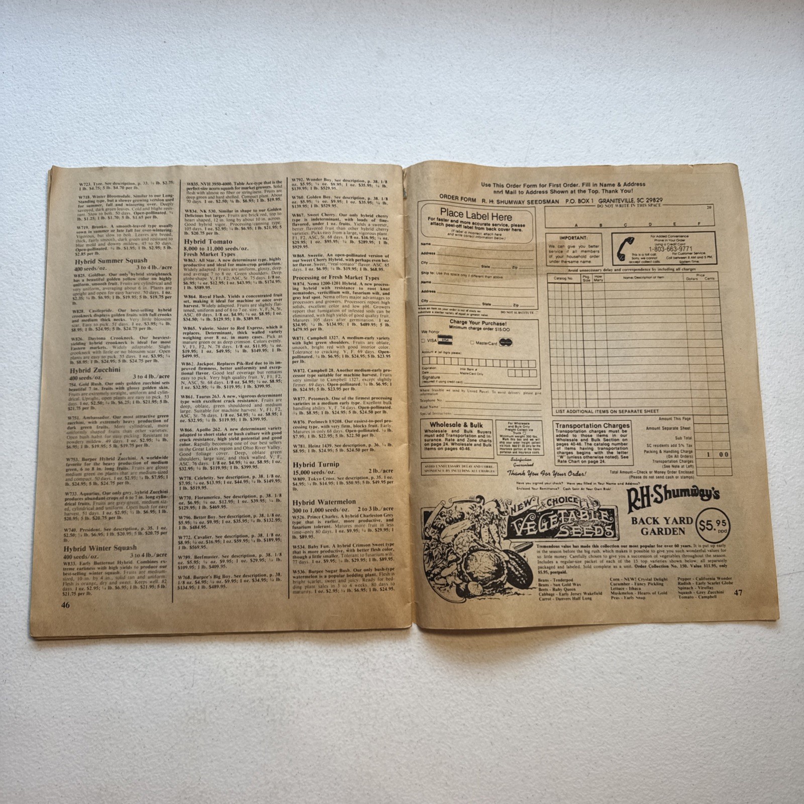 R.H. Shumway’s Seedsman Rockford, Illinois 1988 Garden Catalog Vintage