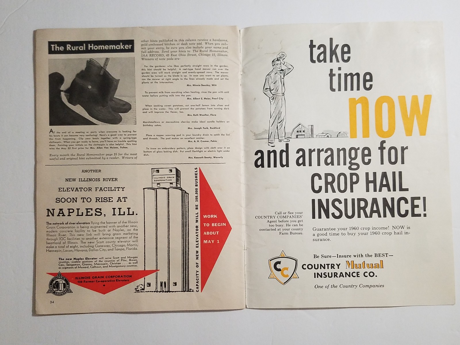 The Record Magazine, IL Farm Bureau, Grain Elevators Cover, May 1960