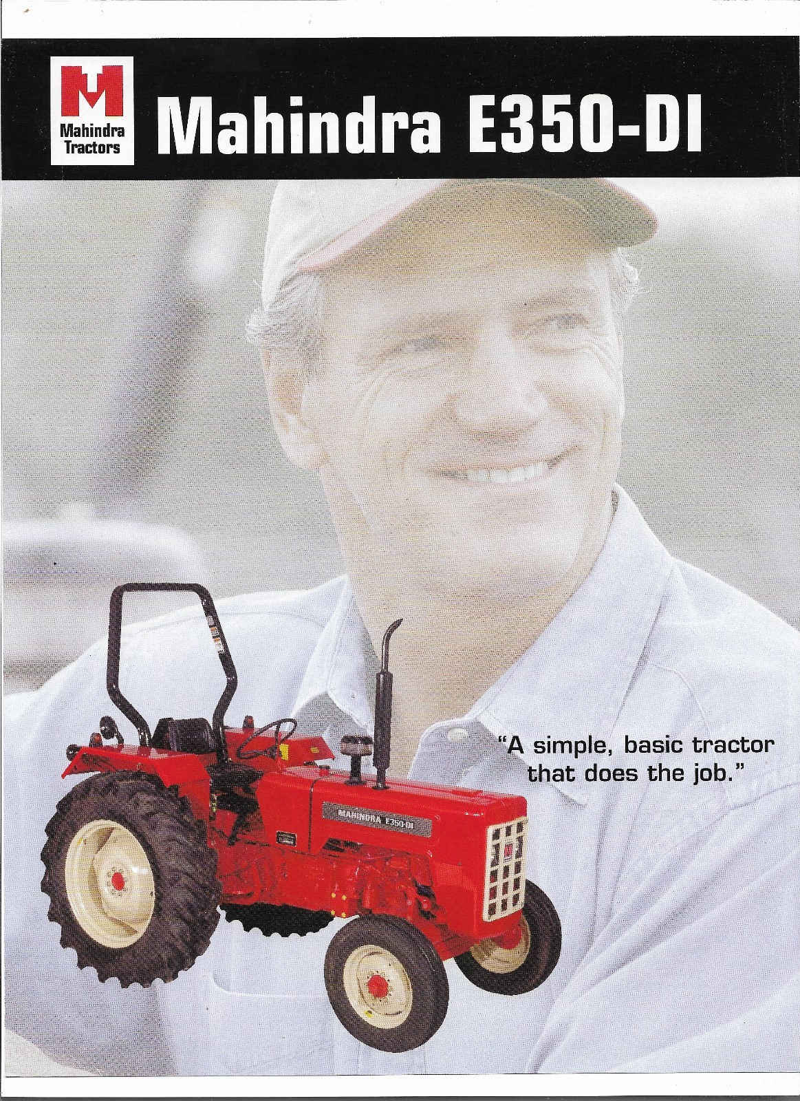 Original Mahindra E350DI Tractor Dealer Sales Brochure Spec Specifications Sheet