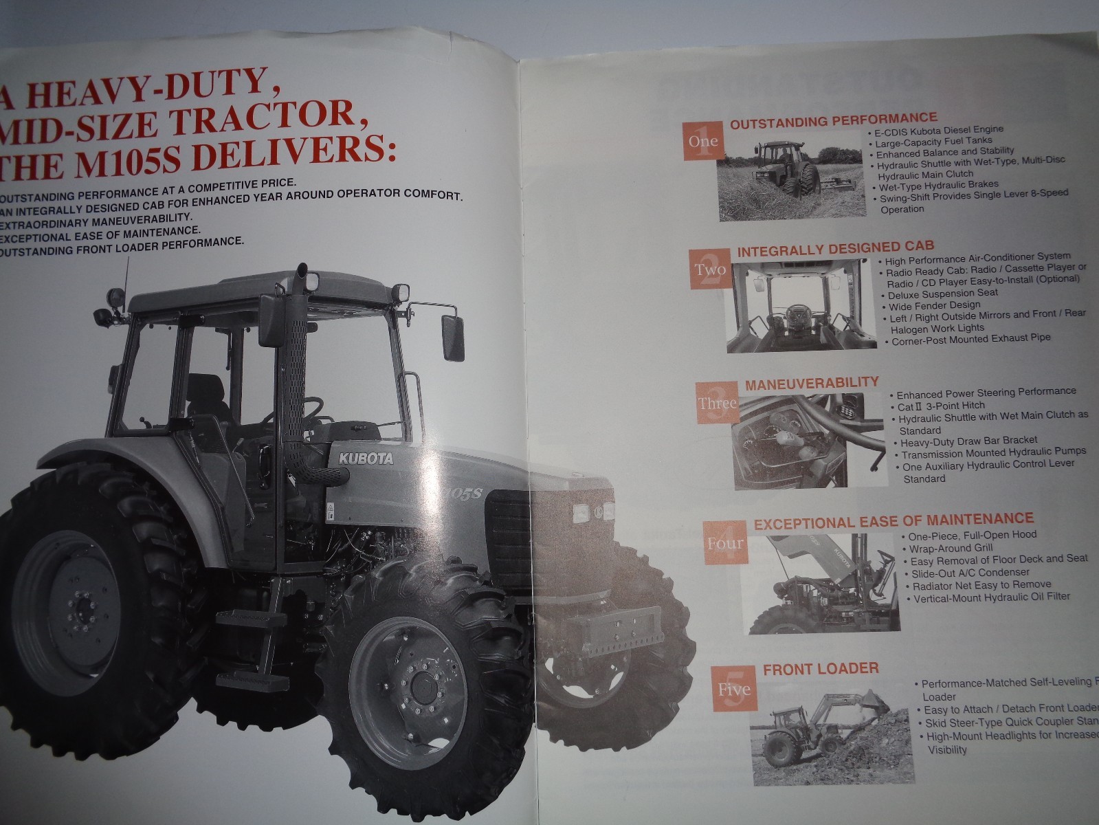 Kubota Dealers M105S Tractor Sales Brochure literature ad advertising small tear