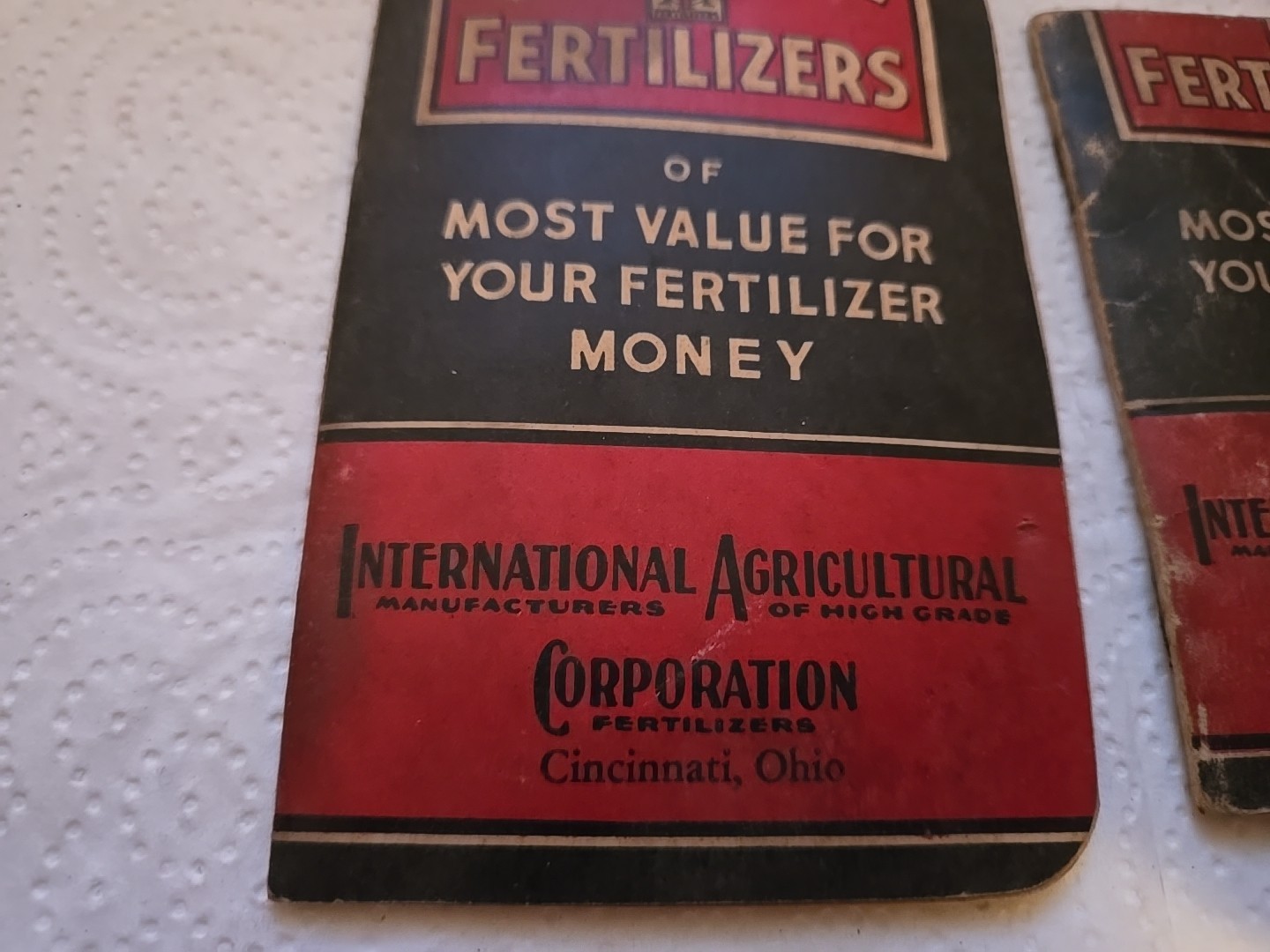 International Fertilizers Note Pads Vintage Farm Advertising Cincinnati, OH Ohio