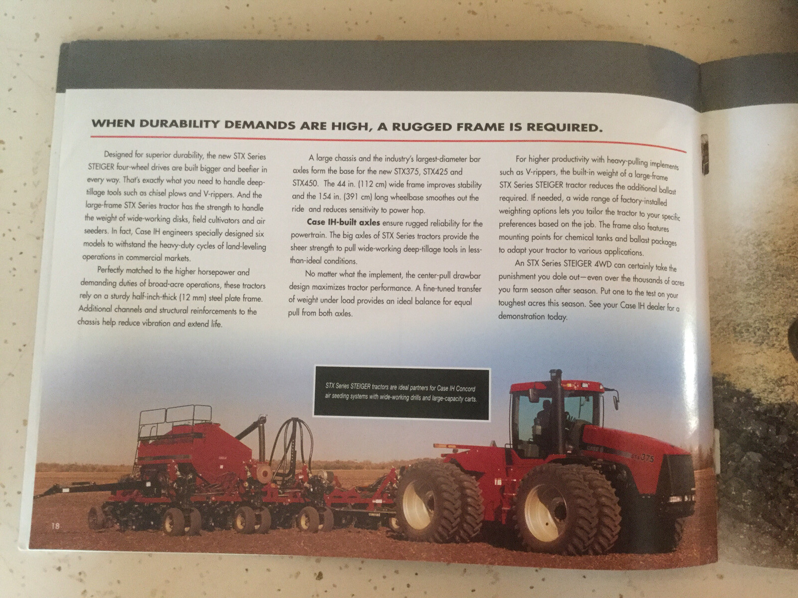 CASE IH STX SERIES STEIGER TRACTORS 275-450 HP 36 PAGES 2002 Sales Brochure