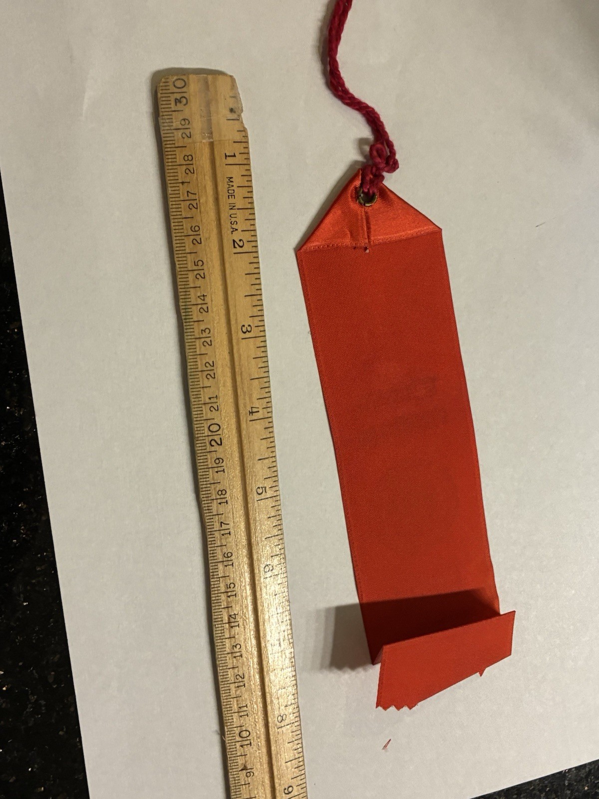 VINTAGE UNION AGRICULTURAL SOCIETY SECOND PREMIUM RIBBON – CONNECTICUT