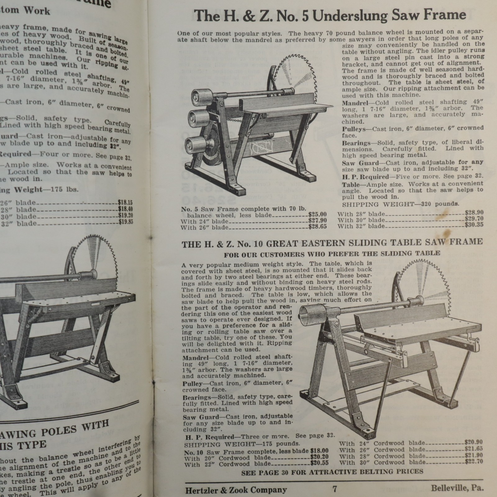 1931-1932 Hertzler & Zook Wood Sawing Machines Farm Tractor Implements Catalog