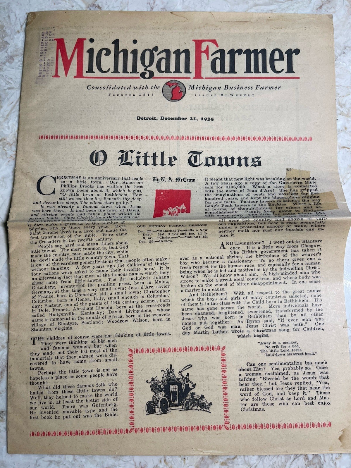3 Vintage 1935 Michigan Farmer Papers Detroit Livestock Planting Recipes Fruit